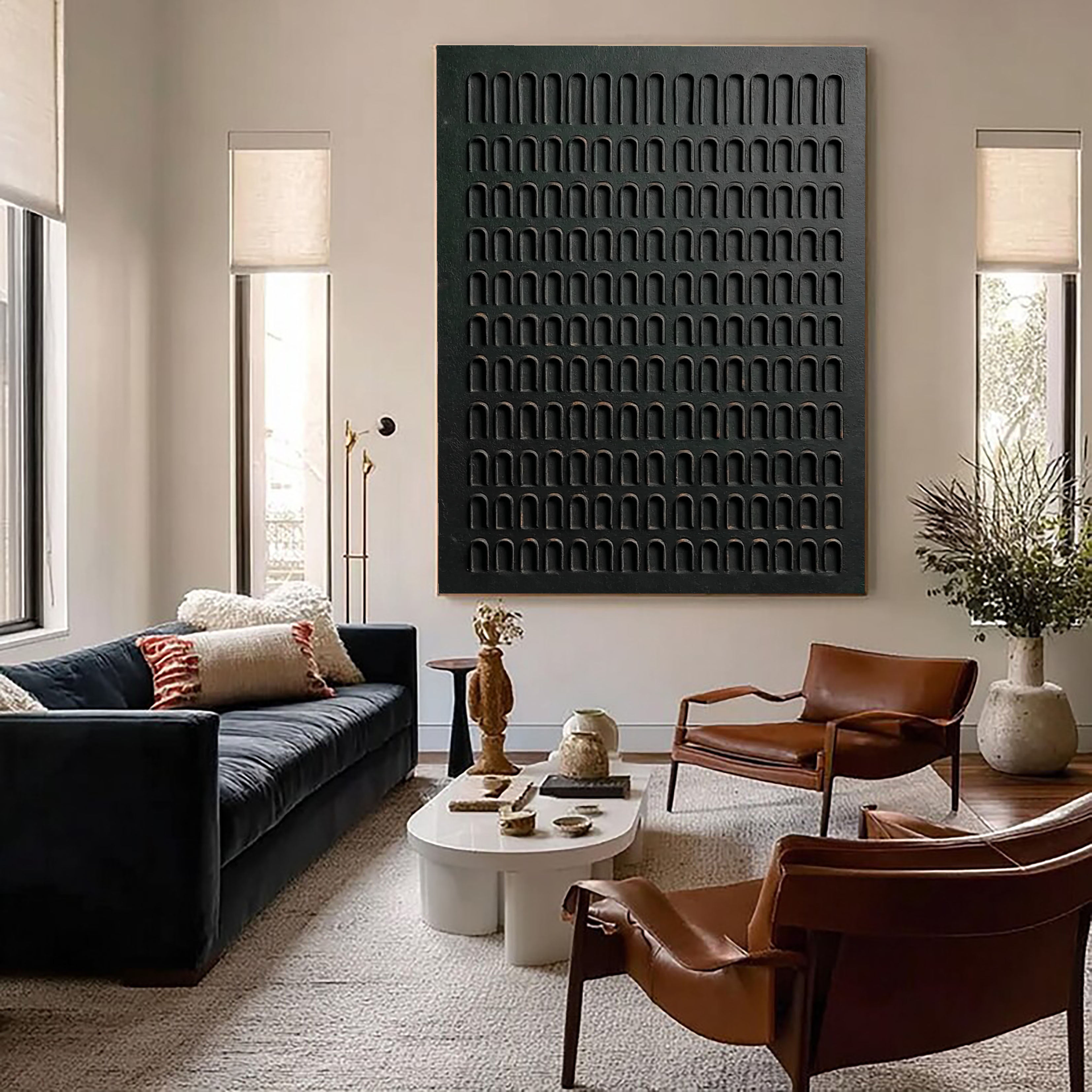 Textured Arch Array | Charcoal Black