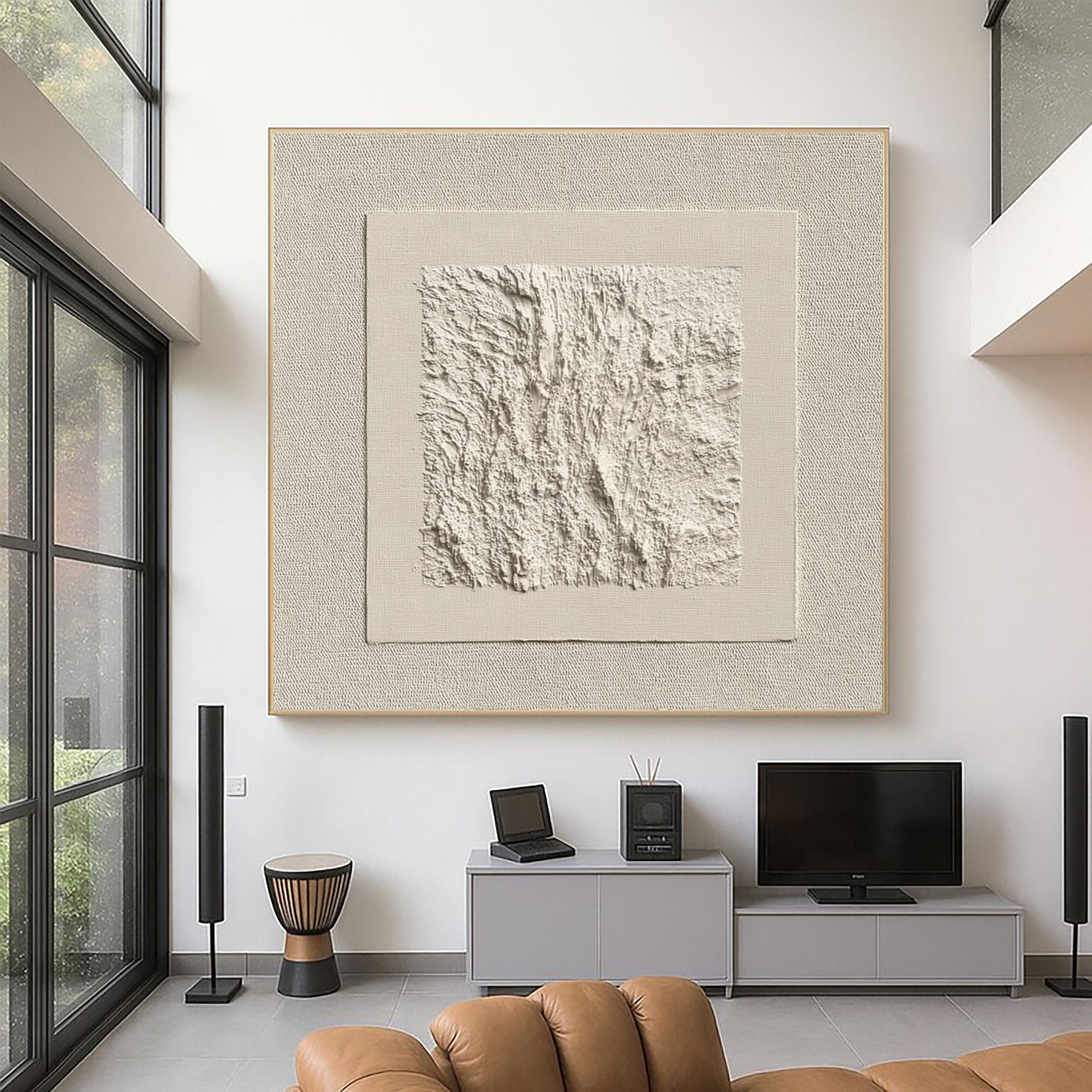 Textured White Relief | Inner Square