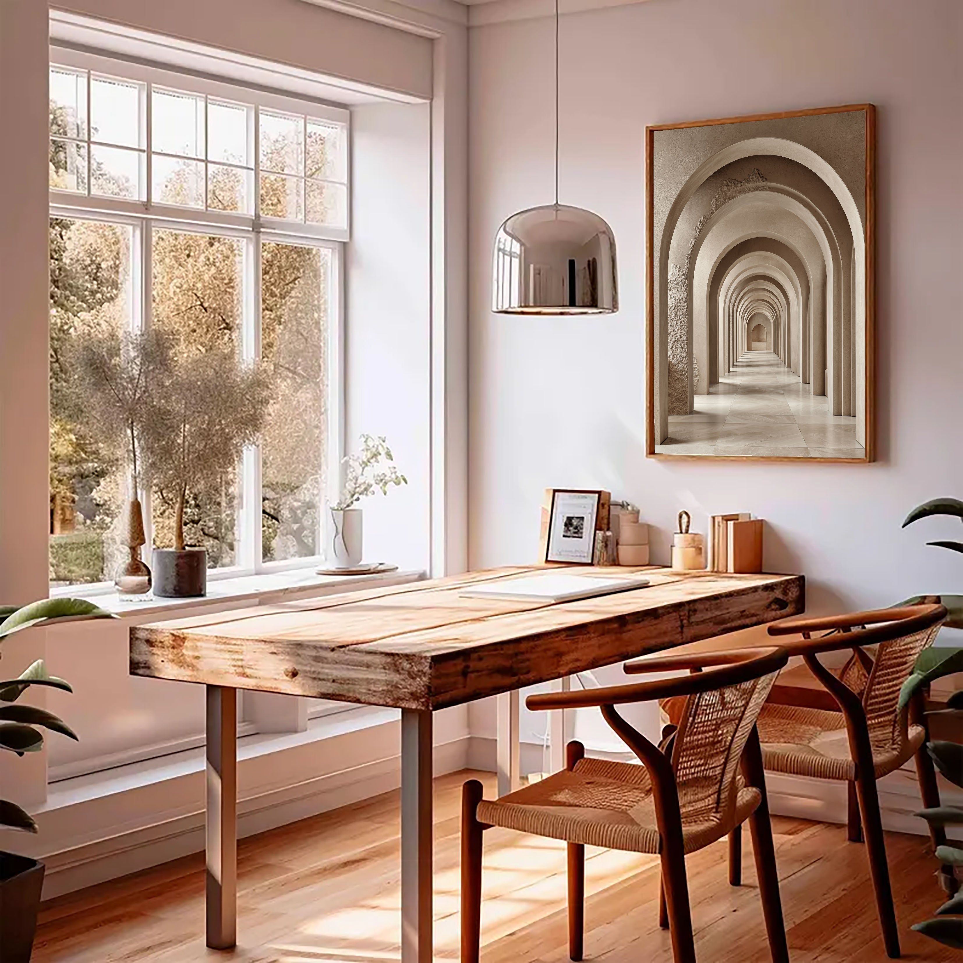 Textured Archway Serenity | Neutral Corridors