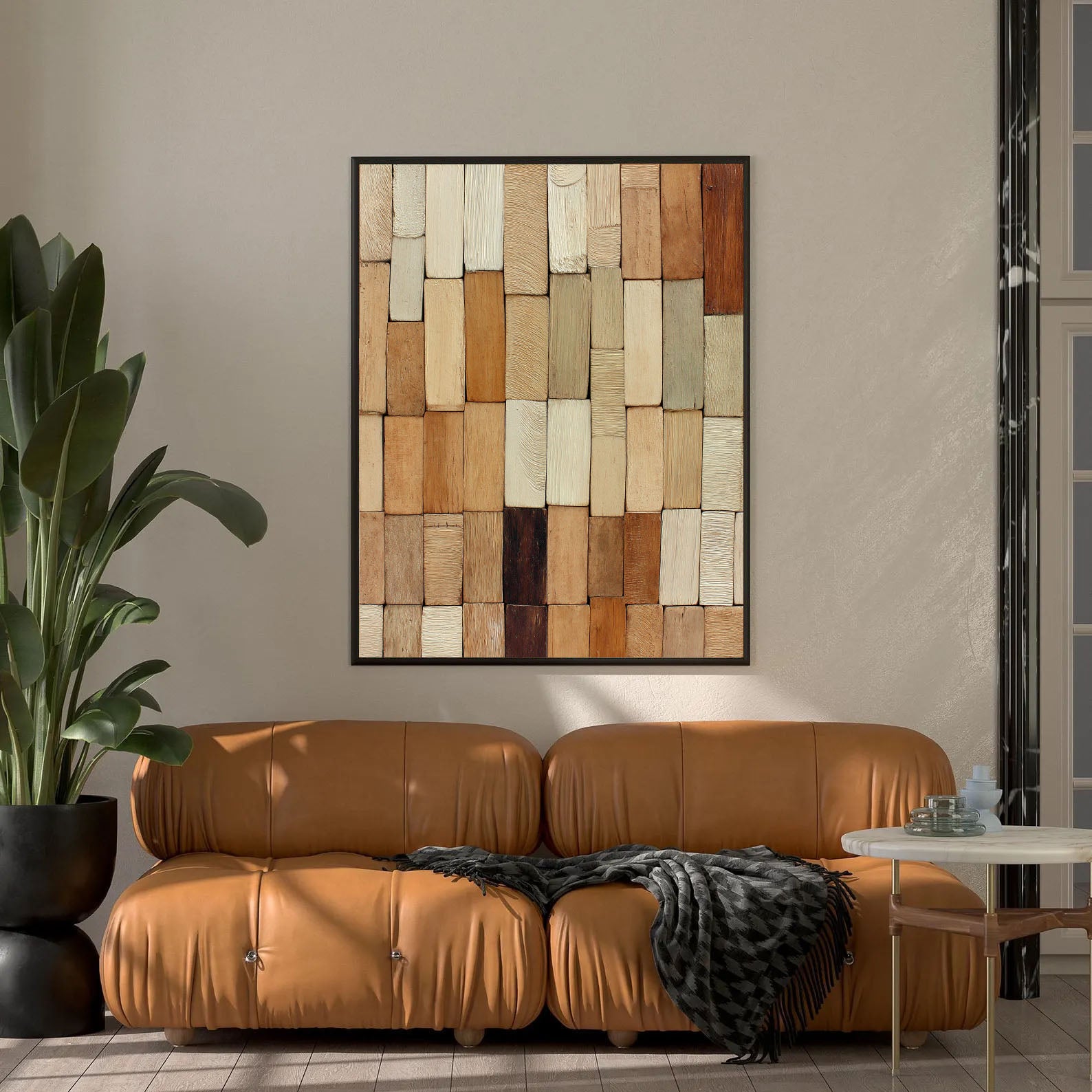 Textured Wooden Tiles | Earthy Hues