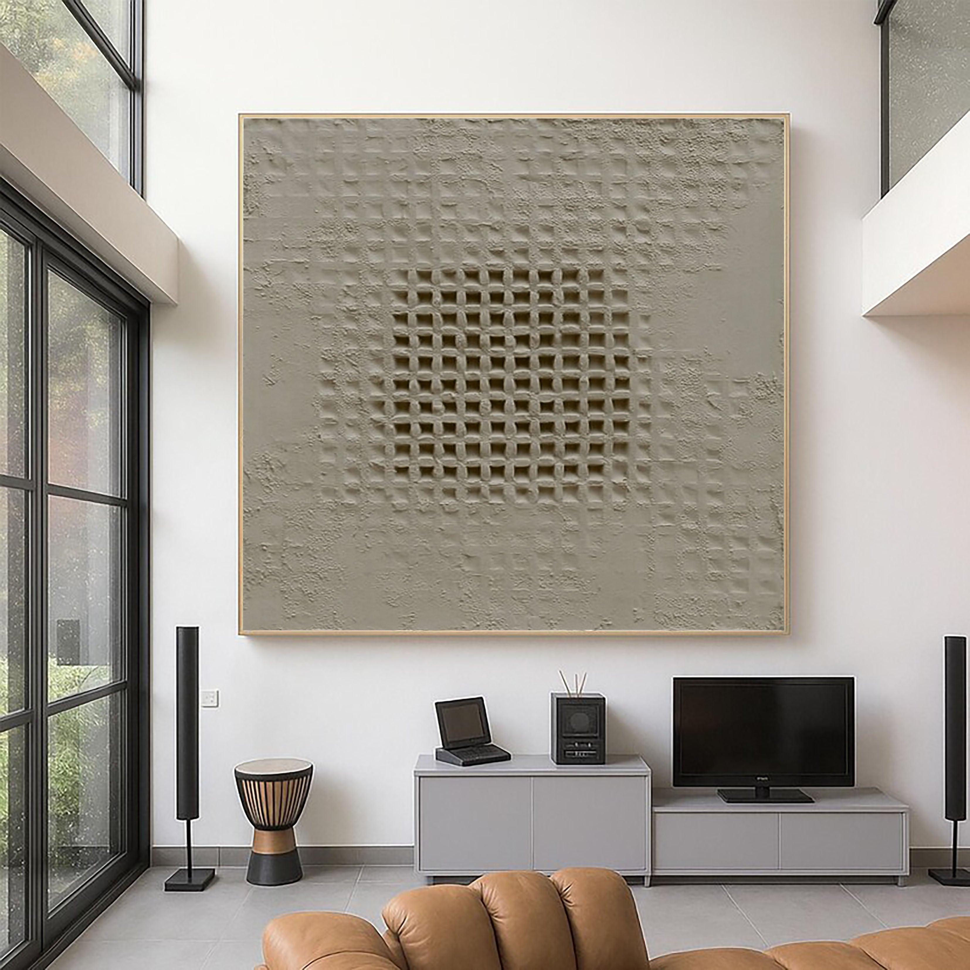 Subtle Grid Relief | Neutral Tone