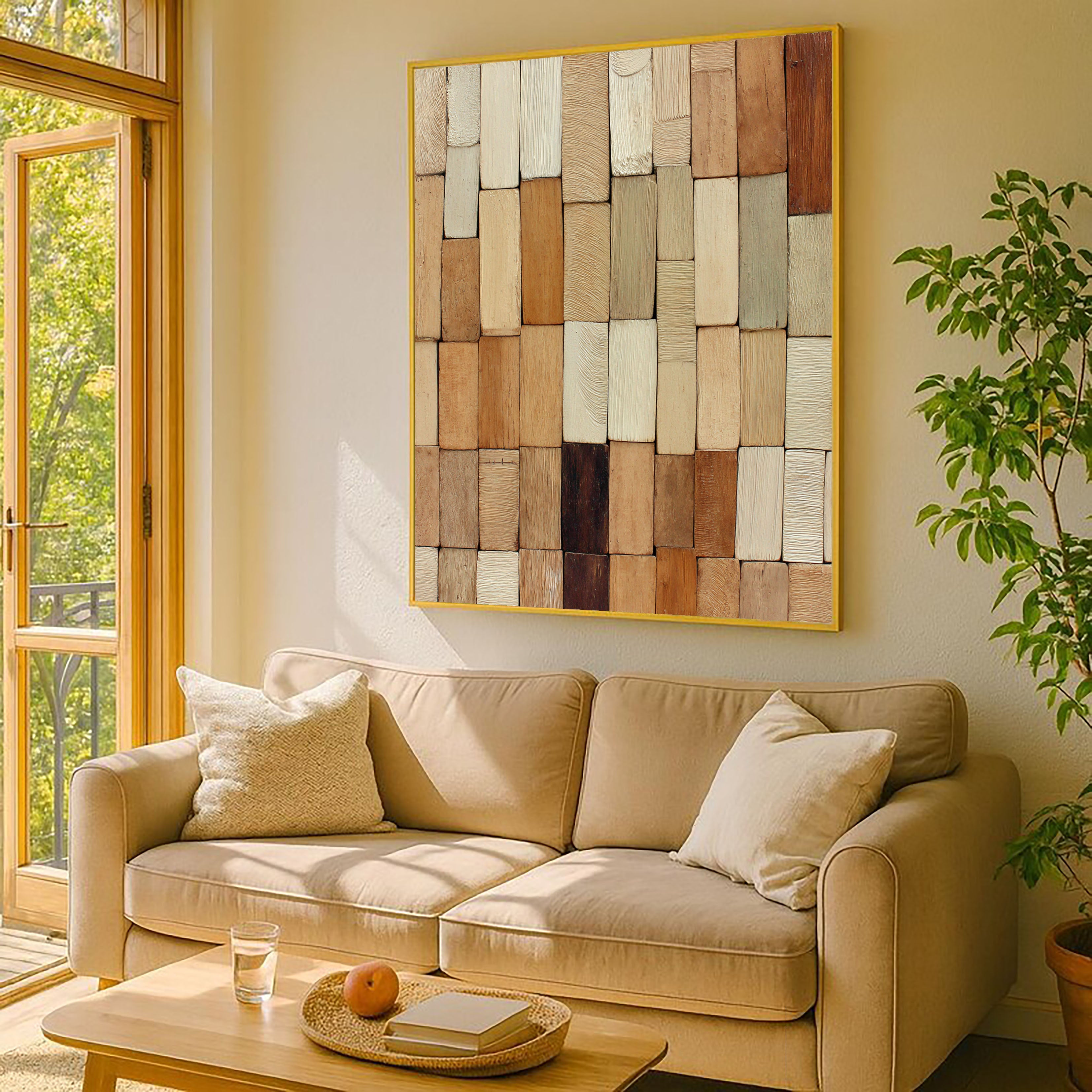 Textured Wooden Tiles | Earthy Hues