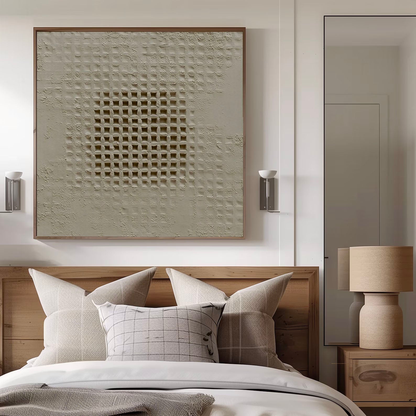 Subtle Grid Relief | Neutral Tone