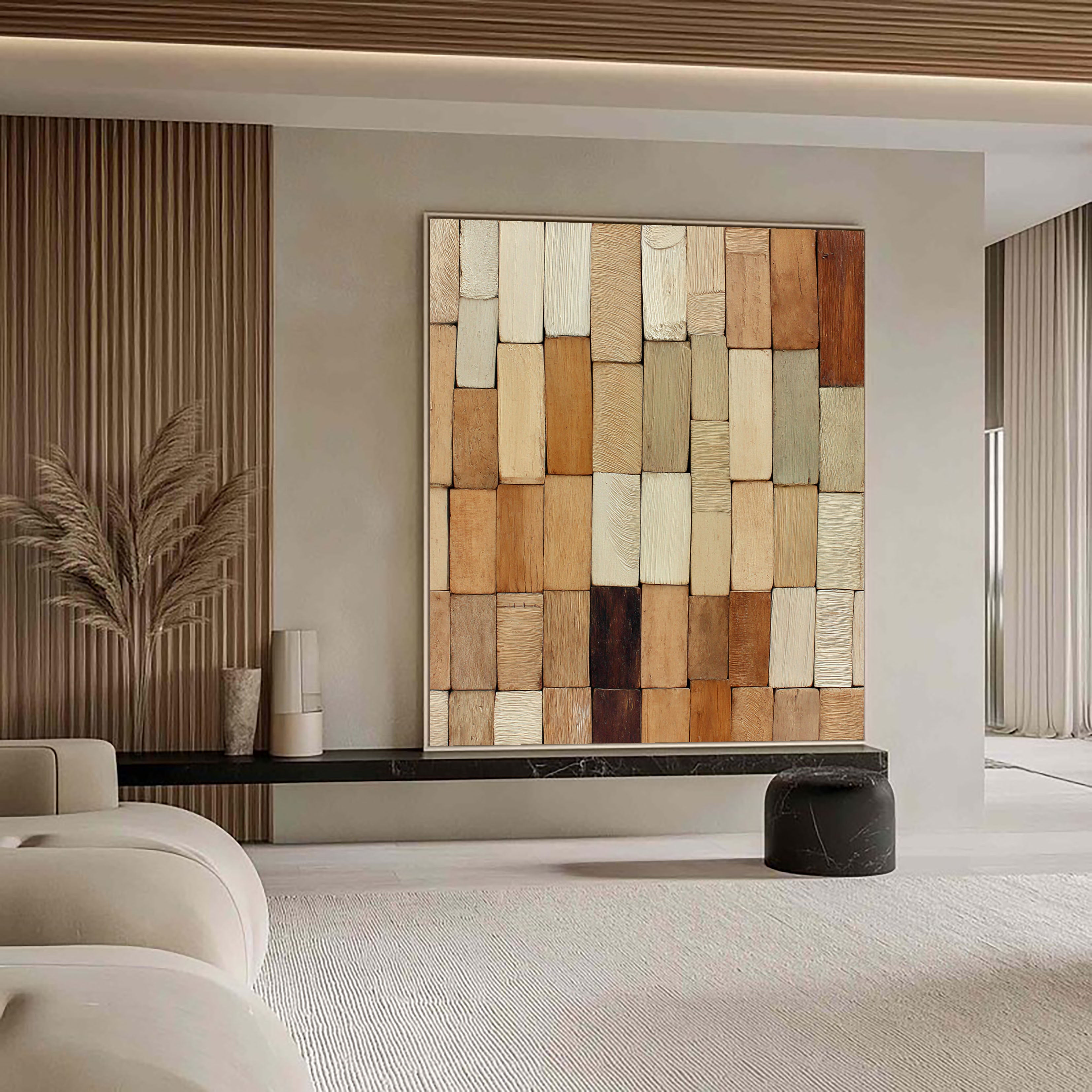 Textured Wooden Tiles | Earthy Hues