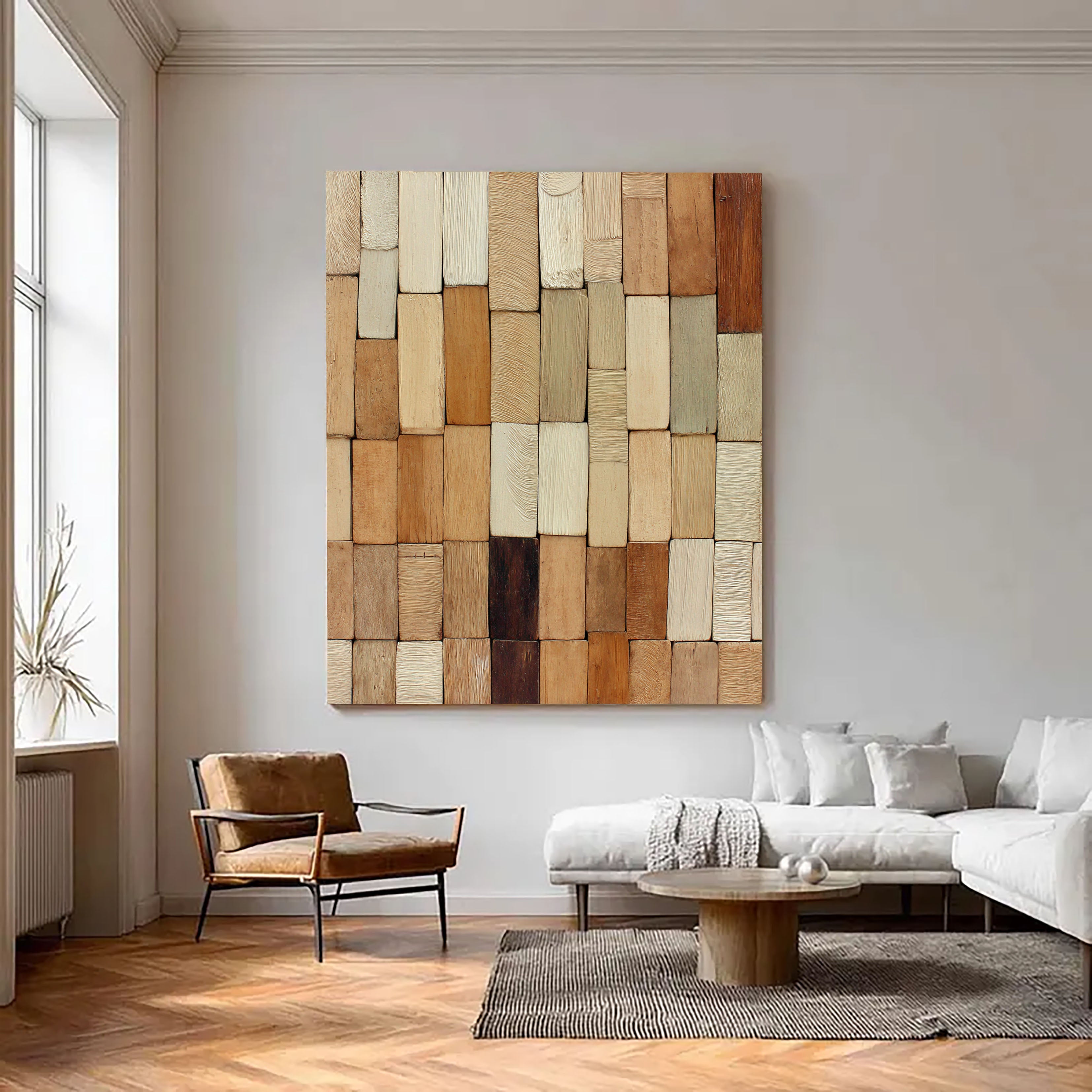 Textured Wooden Tiles | Earthy Hues