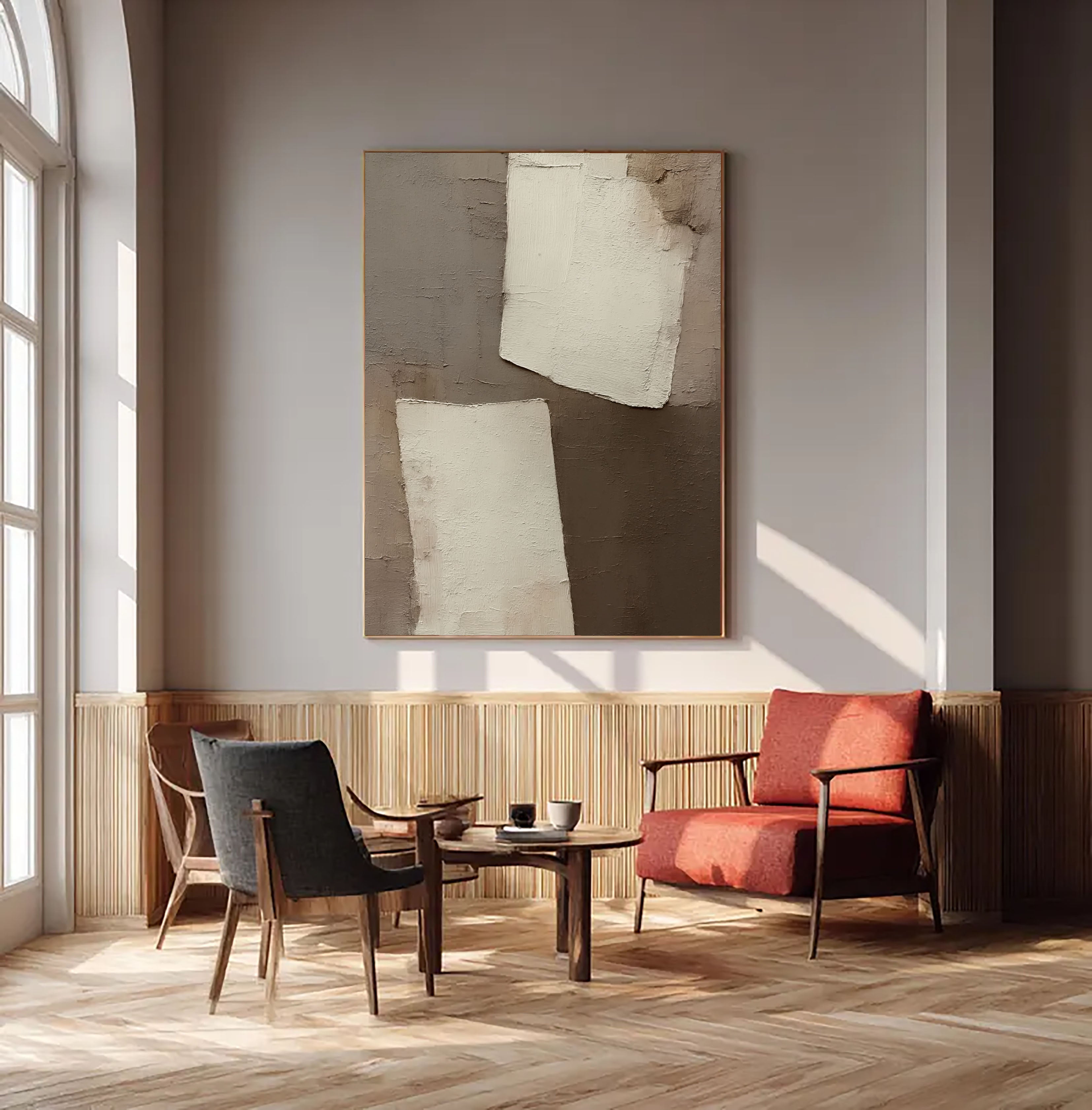 Textured Minimalist Blocks | Beige Gray