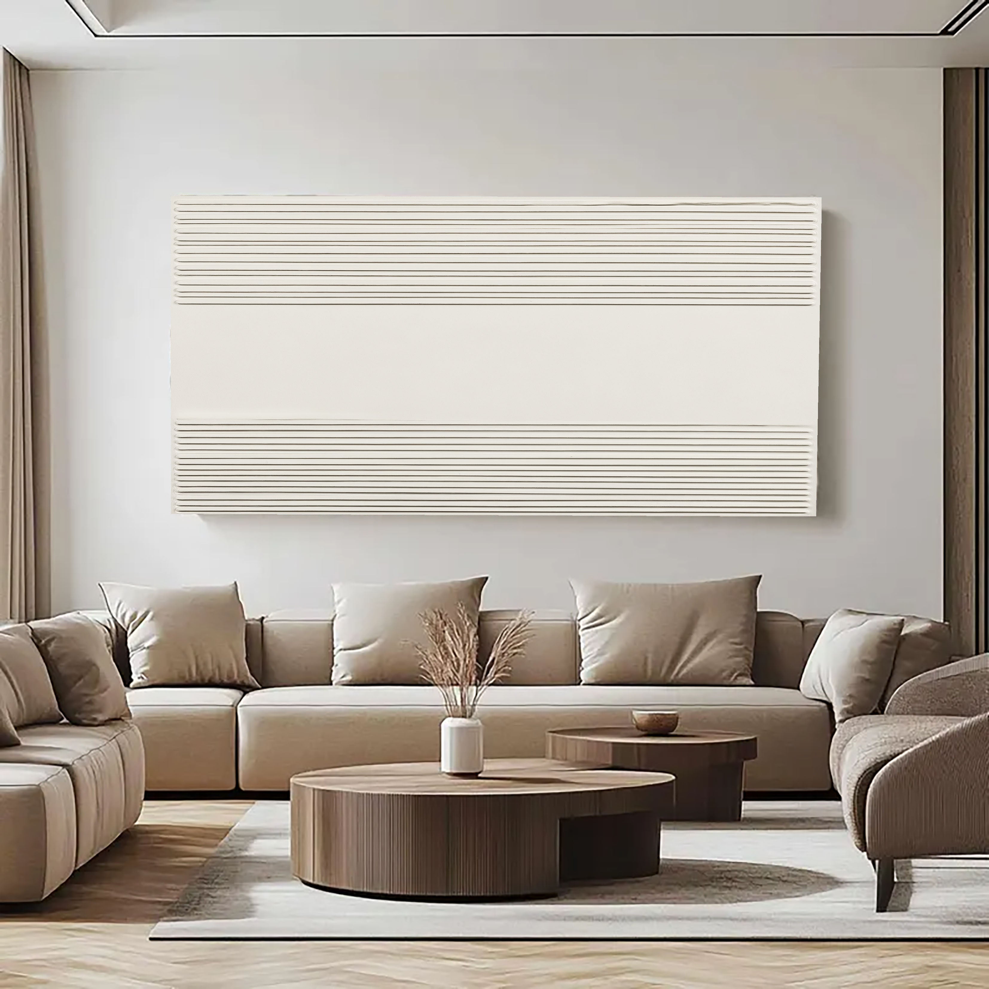 Textured Linear Grace | Ivory Panels
