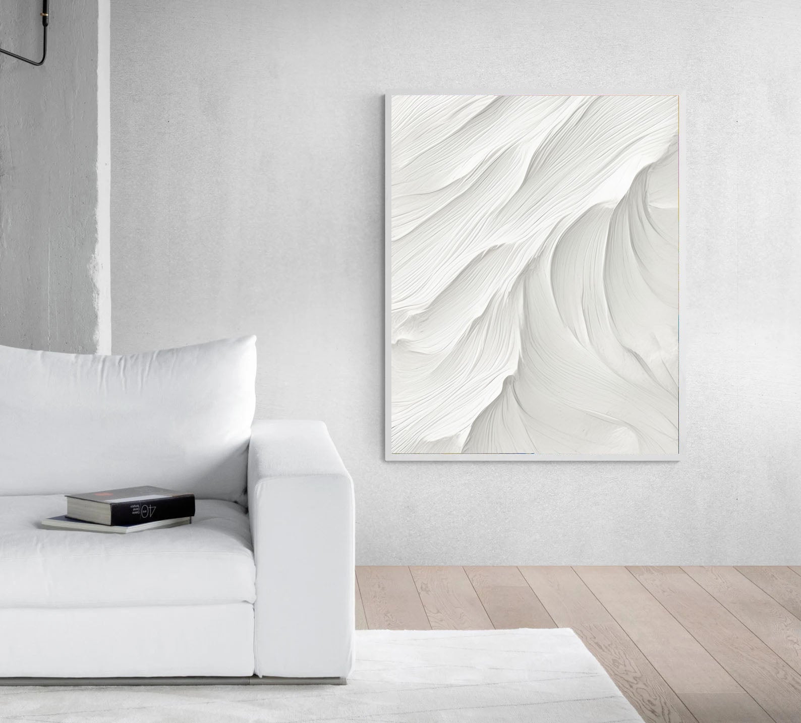 Textured White Flow | Minimalist Wave