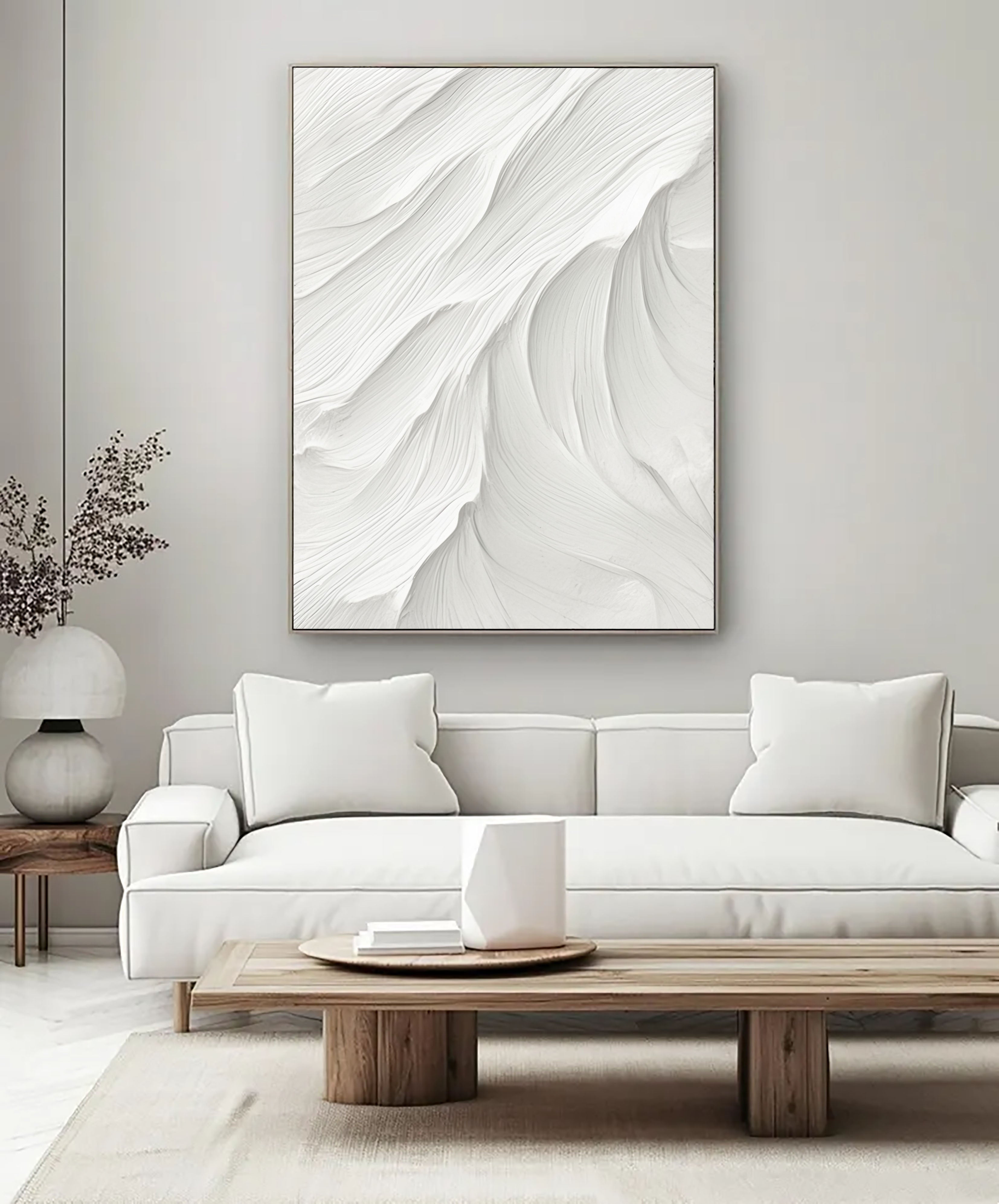 Textured White Flow | Minimalist Wave