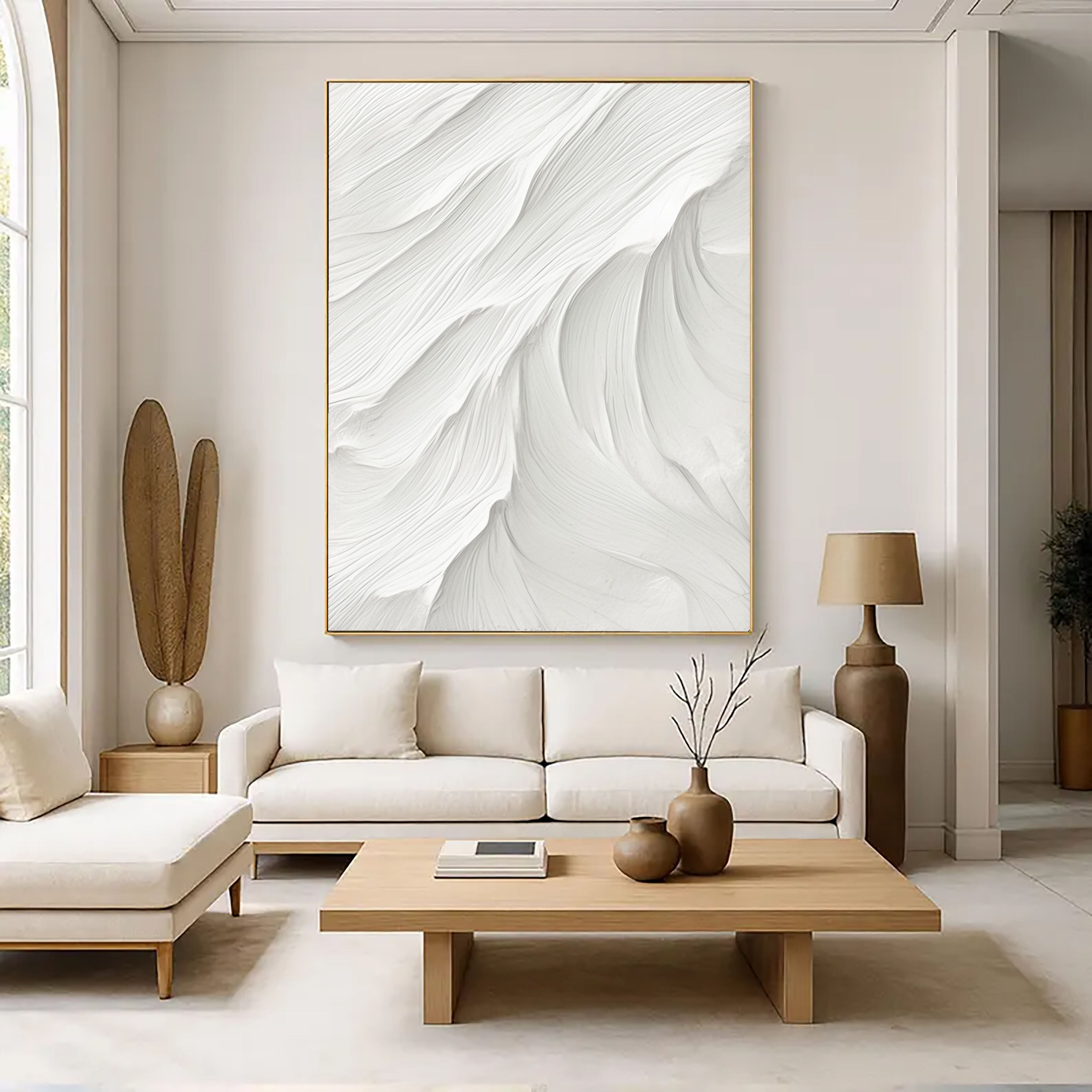 Textured White Flow | Minimalist Wave