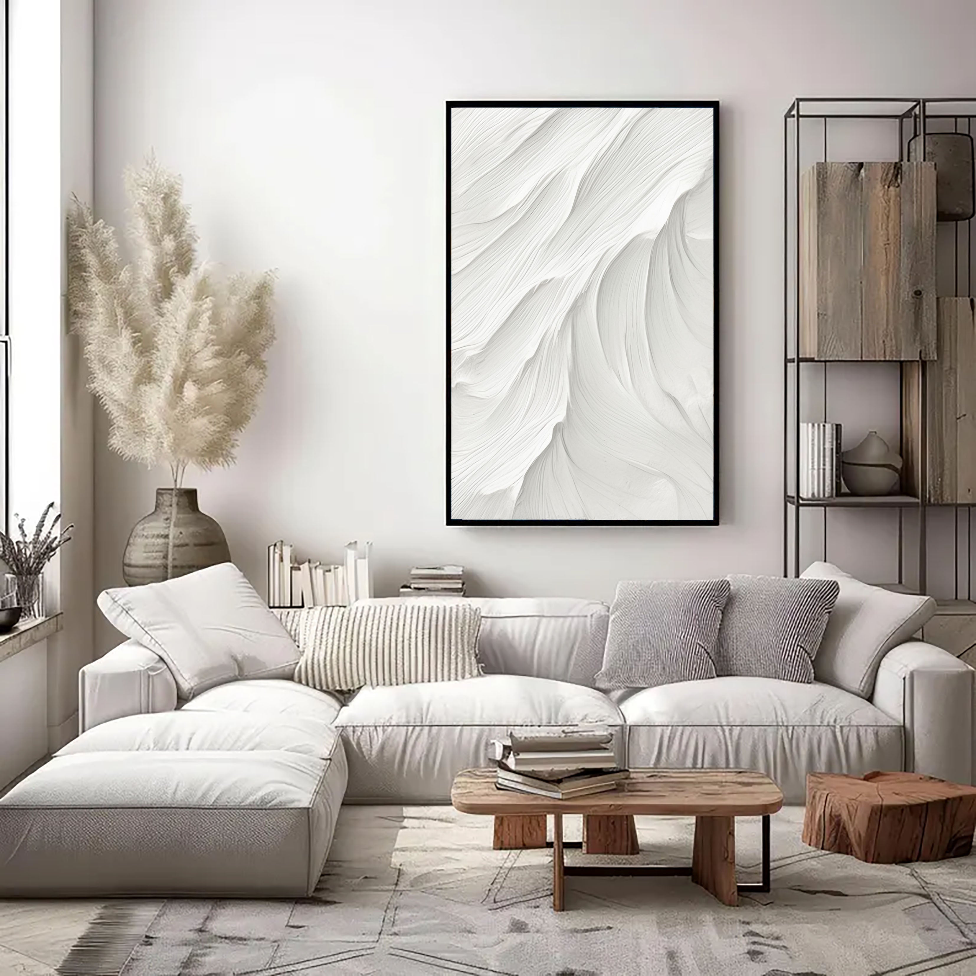 Textured White Flow | Minimalist Wave