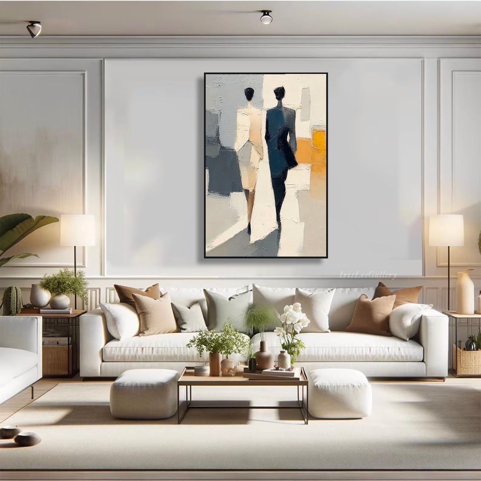Silhouetted Figures Stroll | Urban Hues