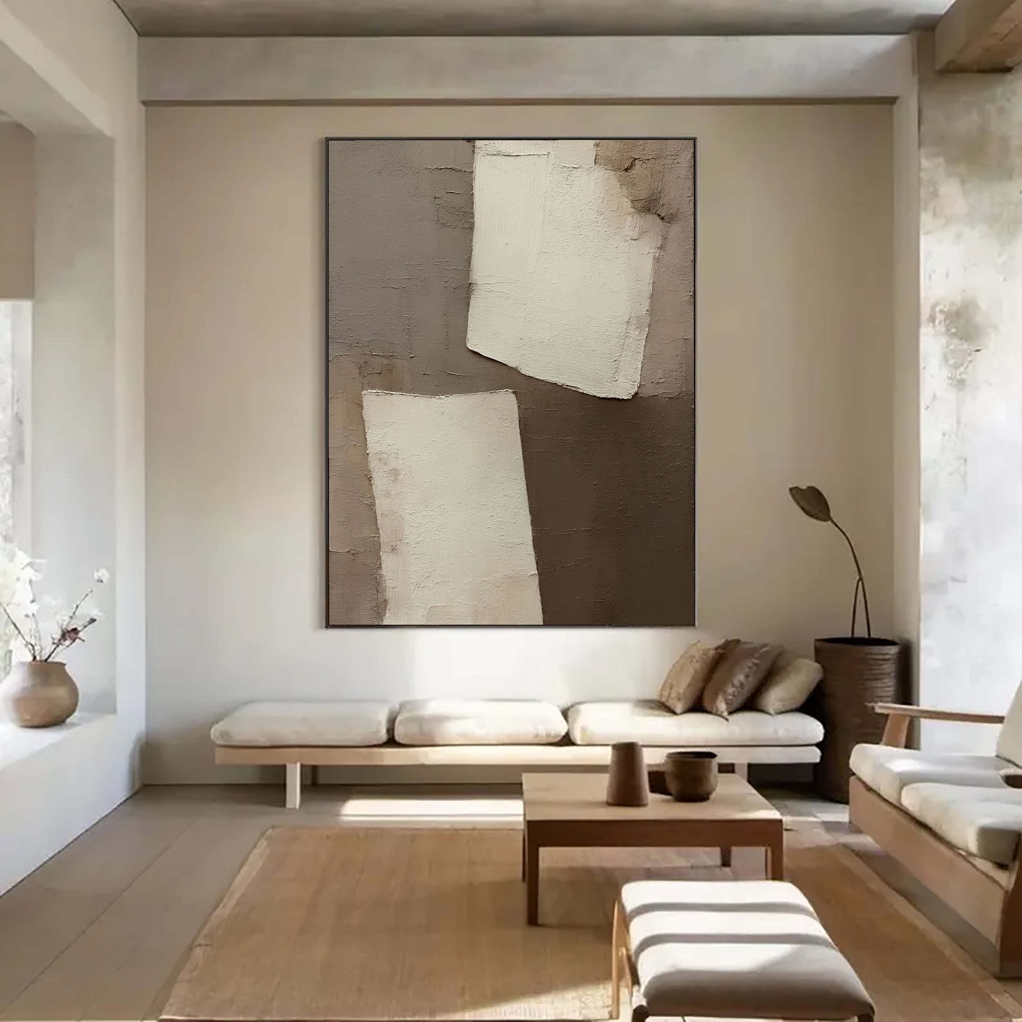 Textured Minimalist Blocks | Beige Gray