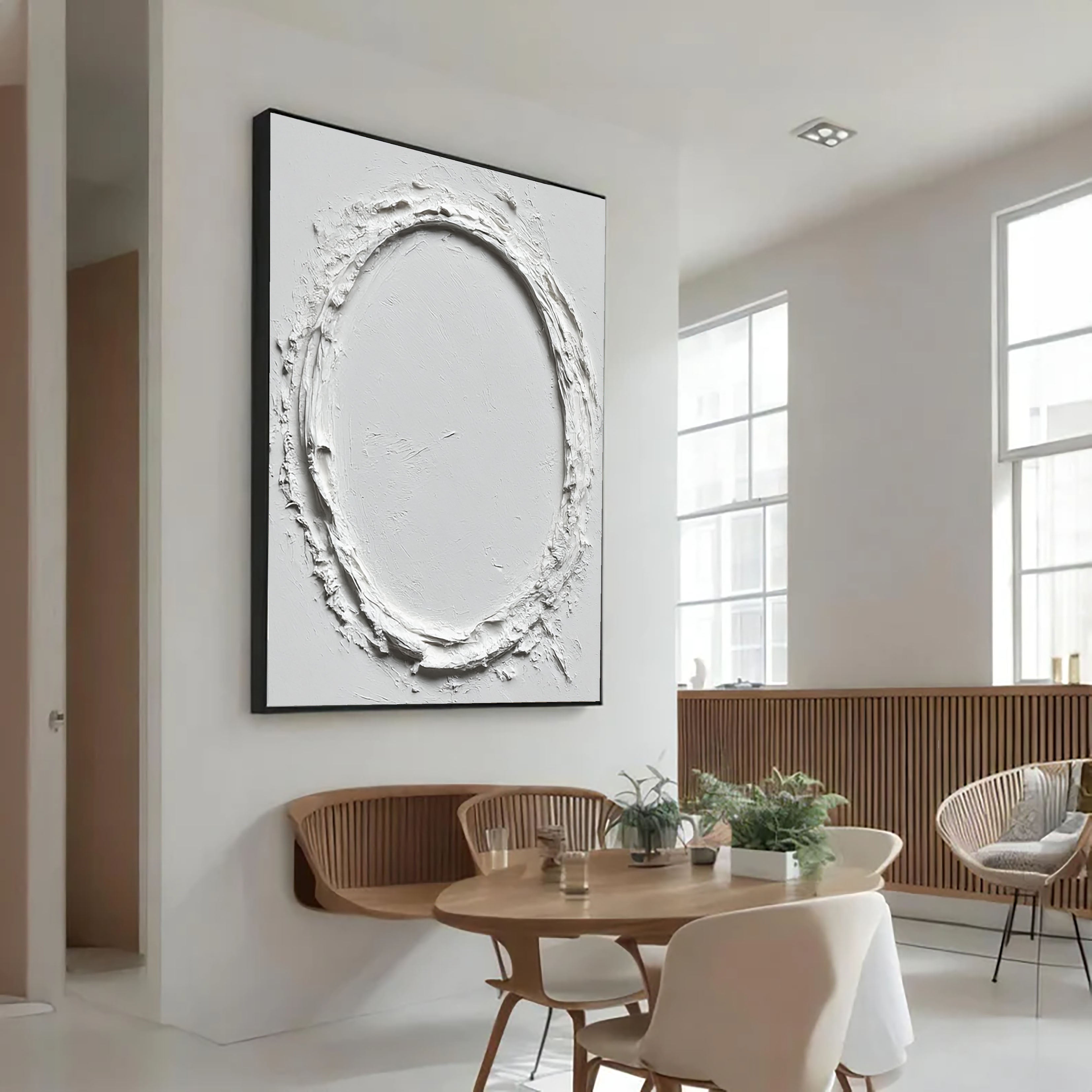 Textured Oval Contour | White Silhouette