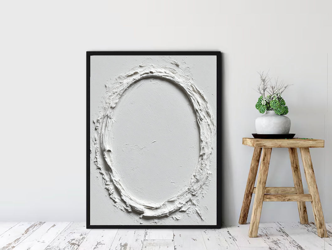 Textured Oval Contour | White Silhouette