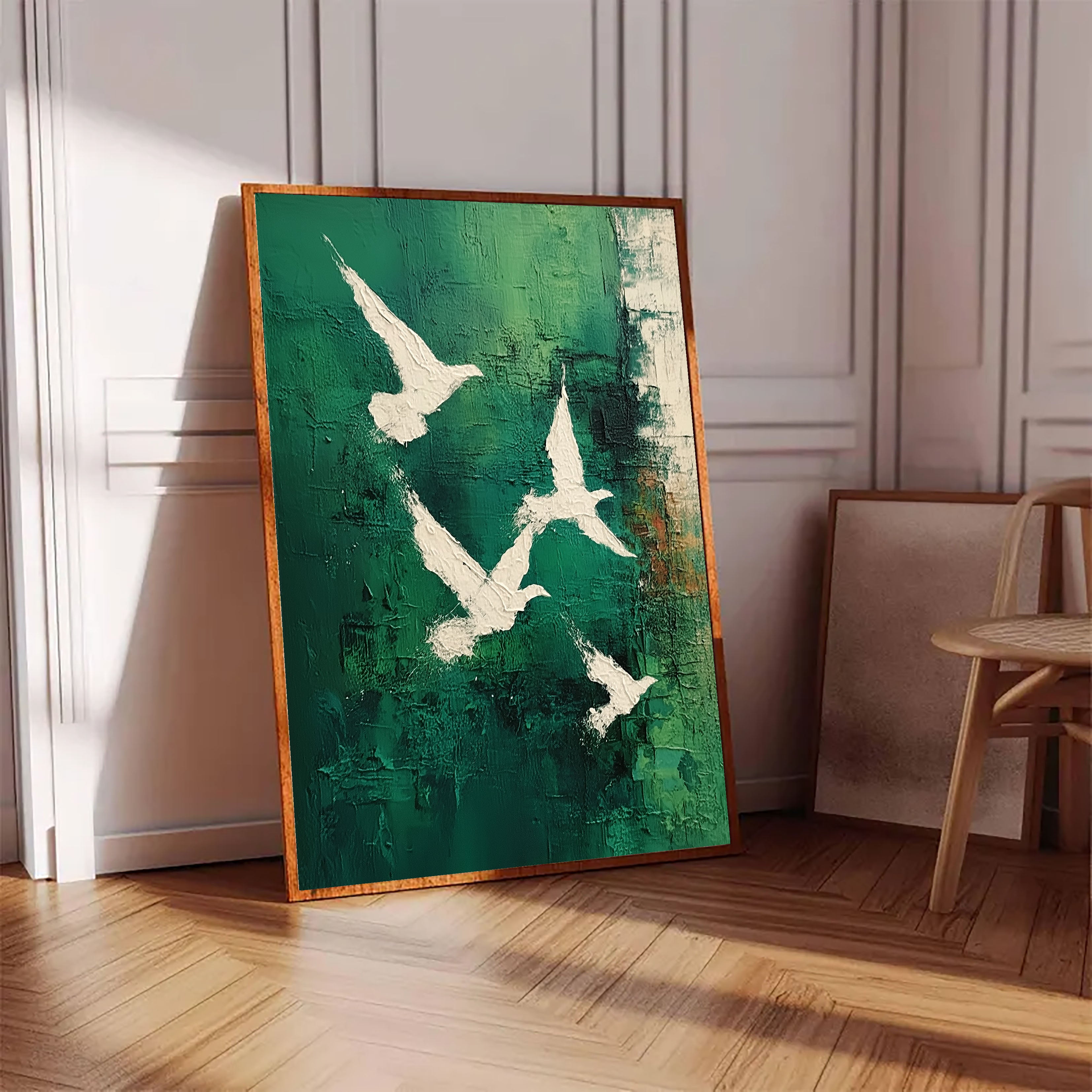 Soaring White Wings | Emerald Sky
