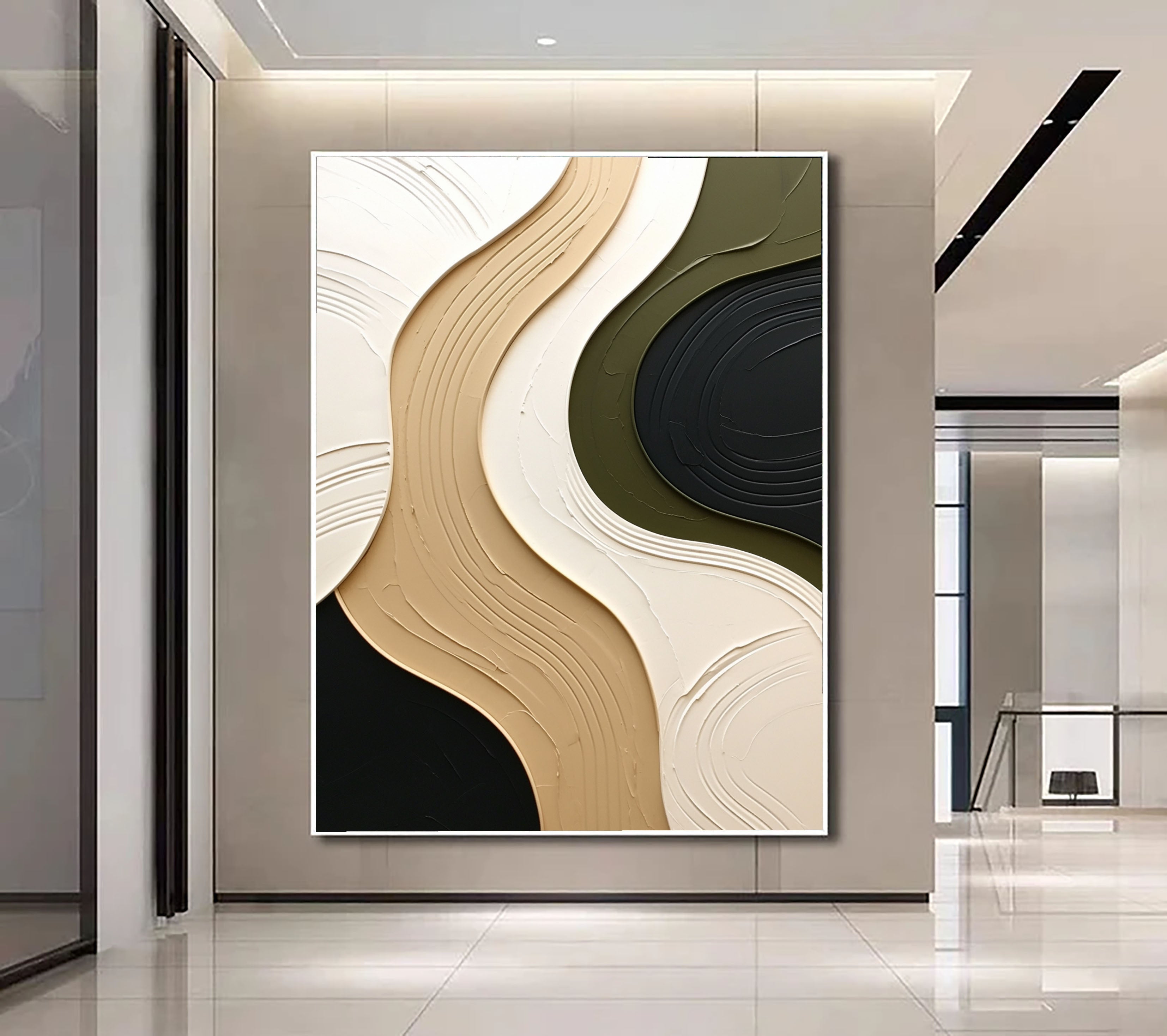 Textured Wave Harmony | Neutral Swirl