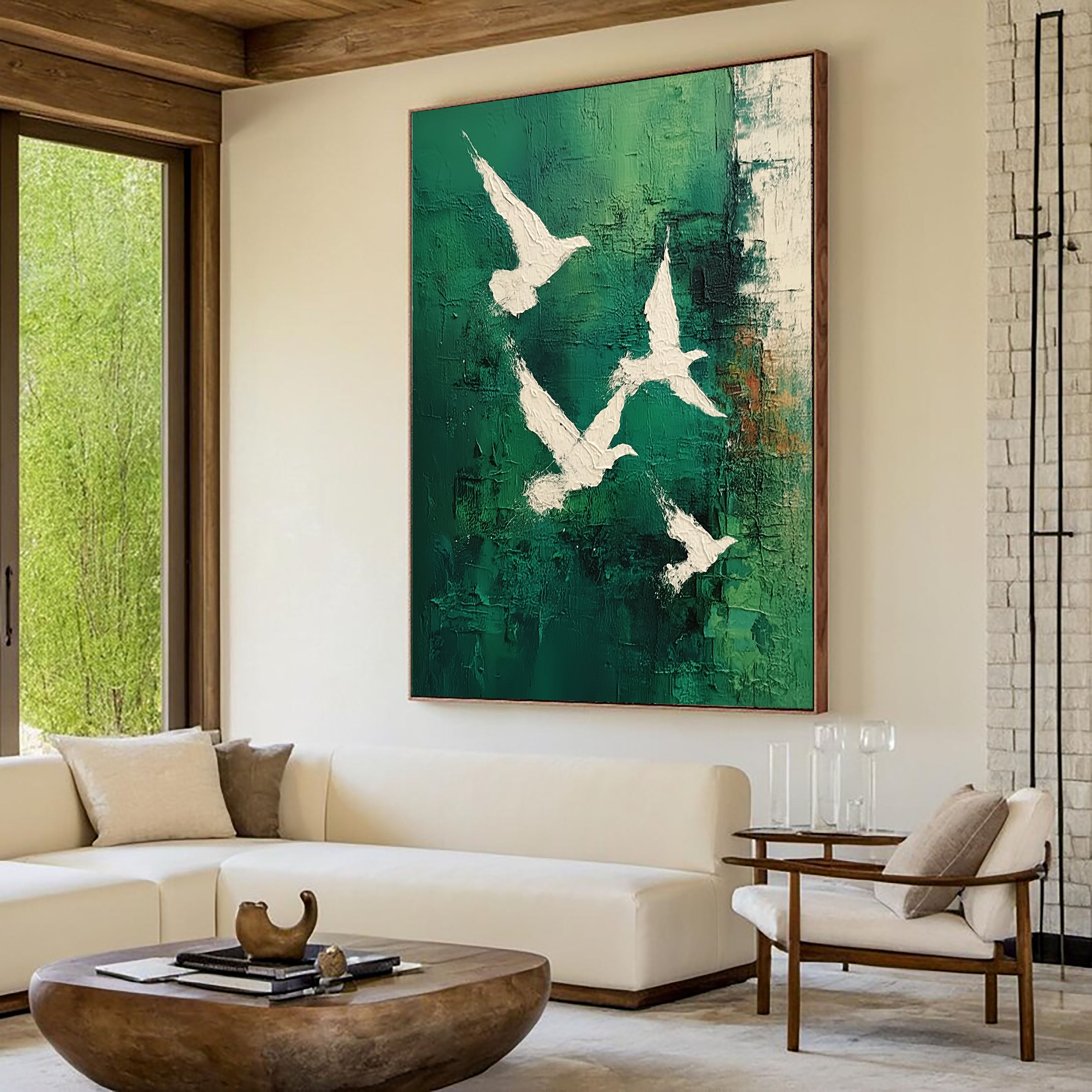 Soaring White Wings | Emerald Sky