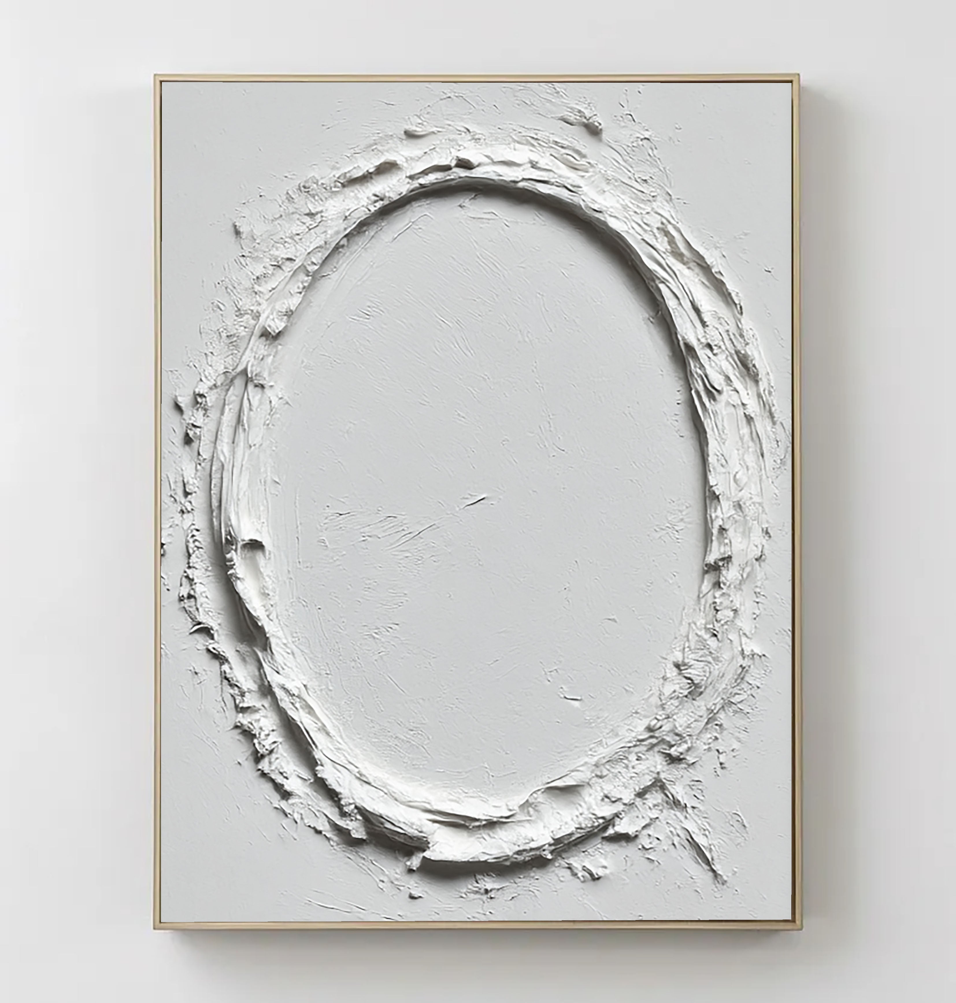 Textured Oval Contour | White Silhouette