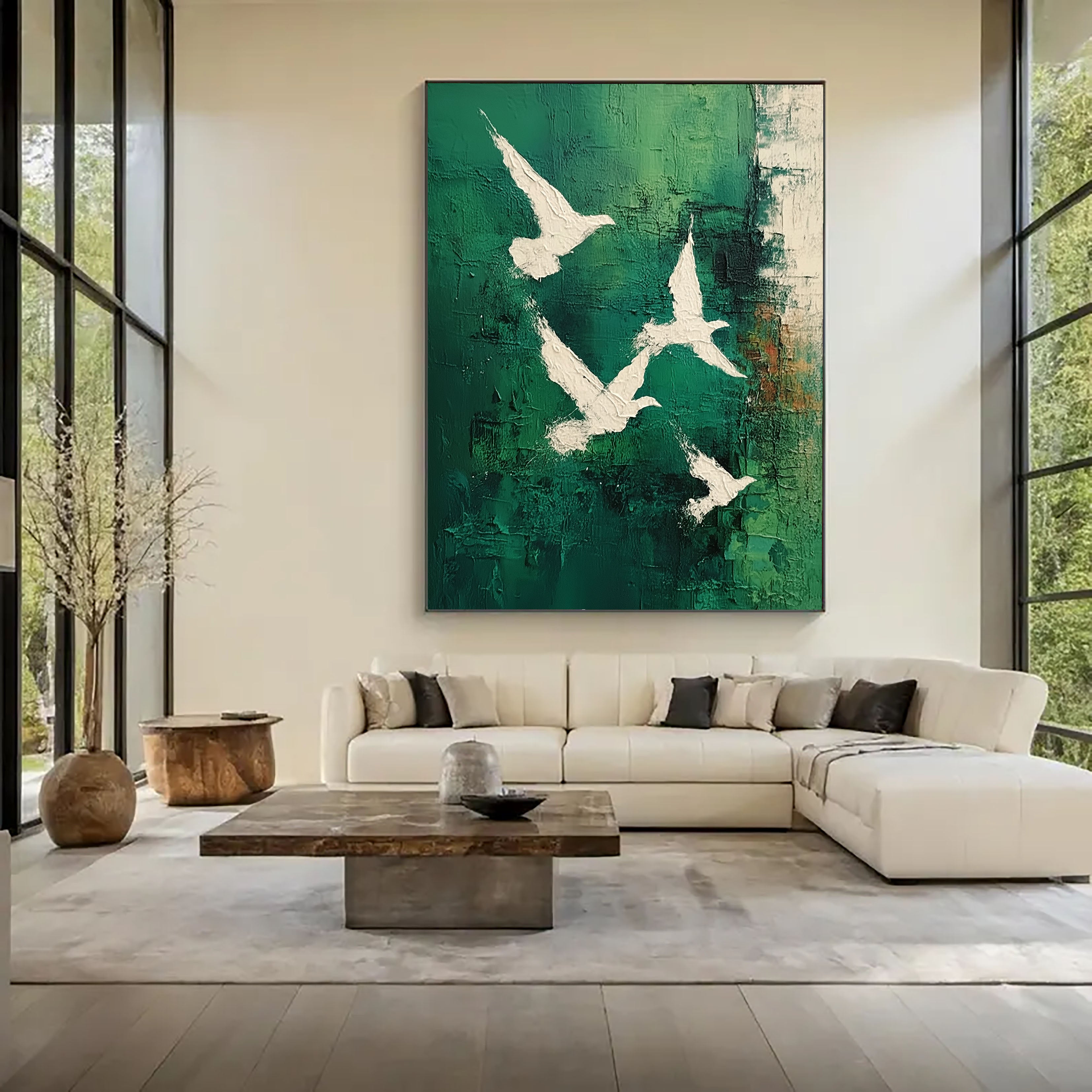 Soaring White Wings | Emerald Sky