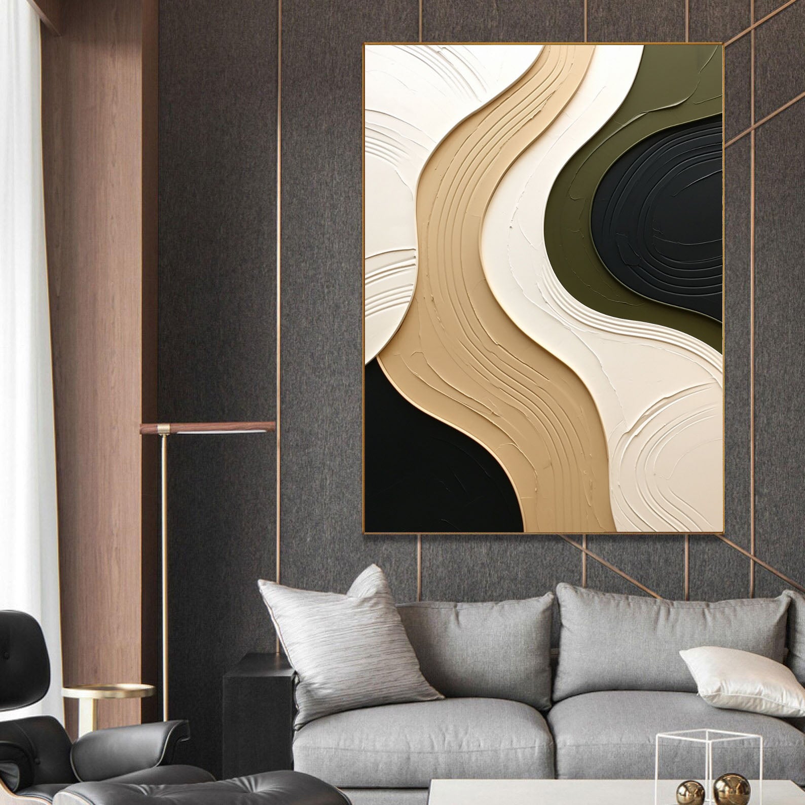 Textured Wave Harmony | Neutral Swirl