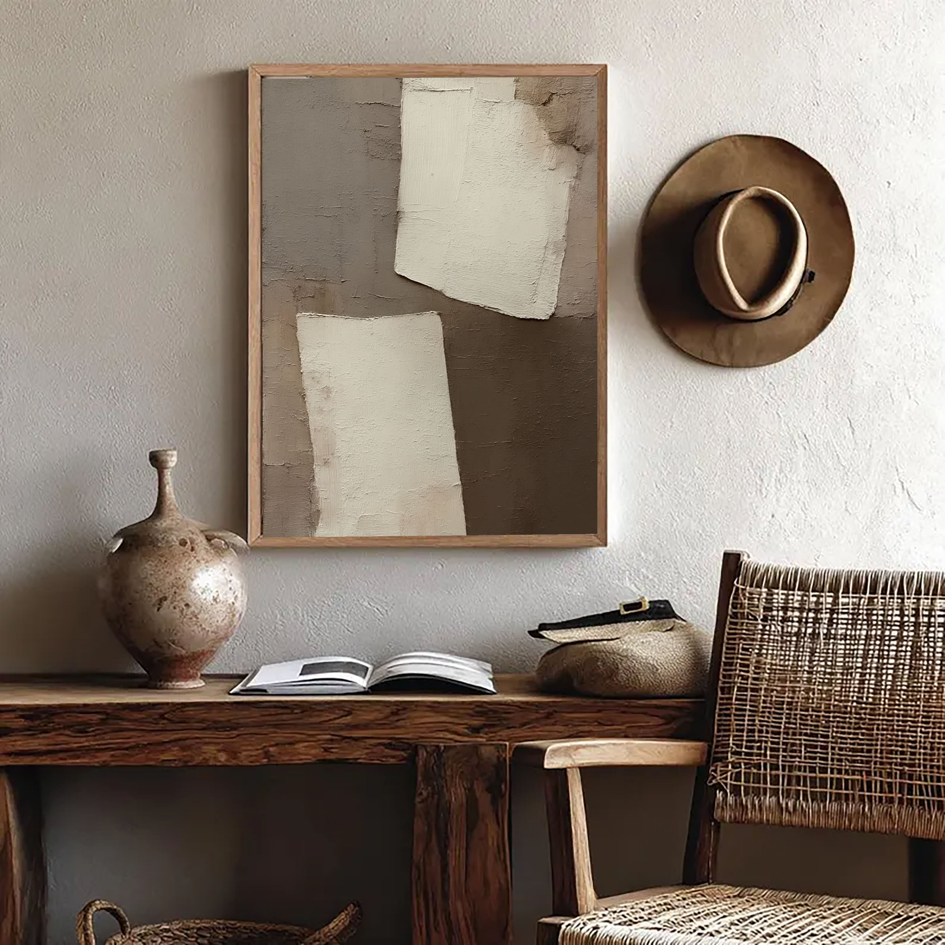 Textured Minimalist Blocks | Beige Gray