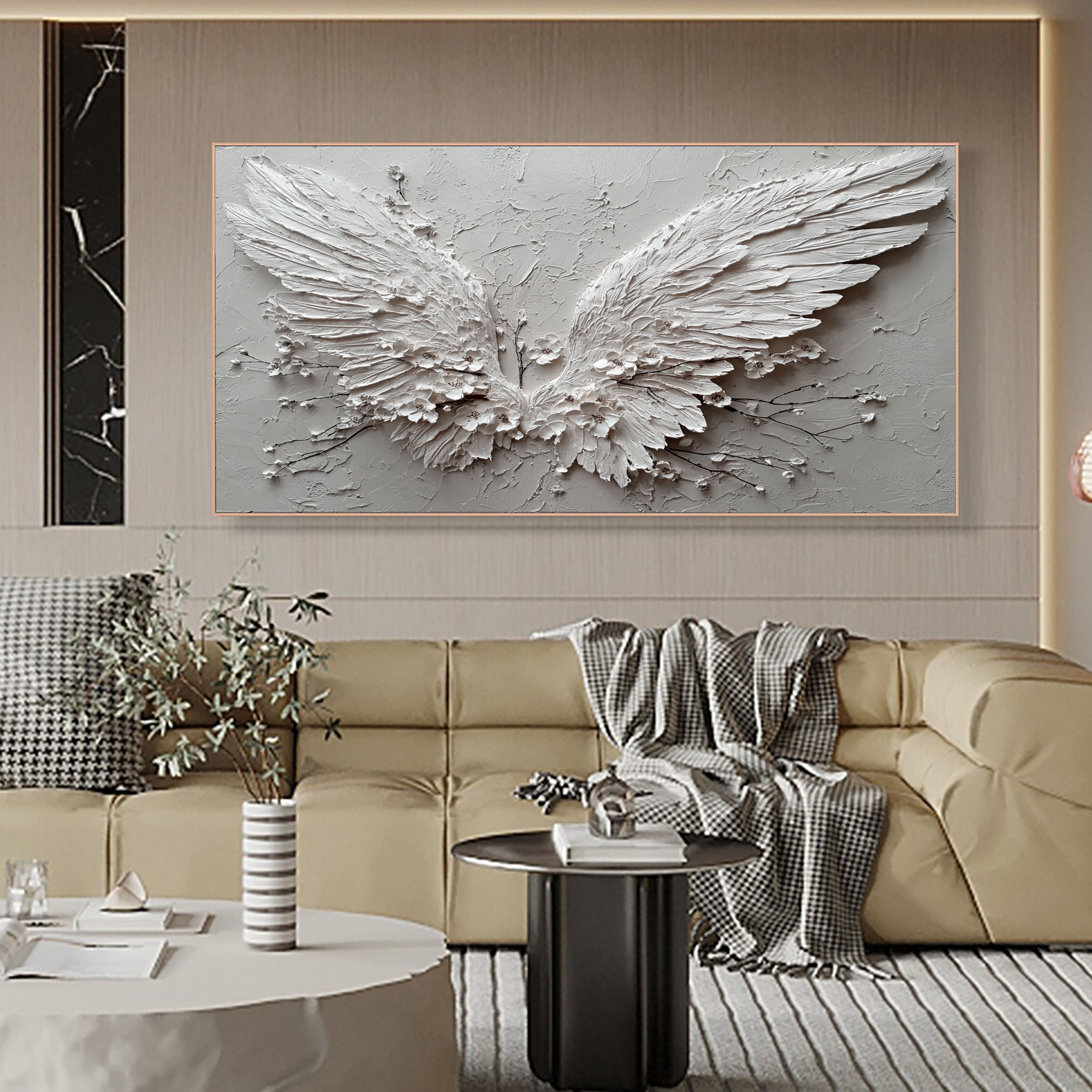 Textured Celestial Wings | Blossom Accents