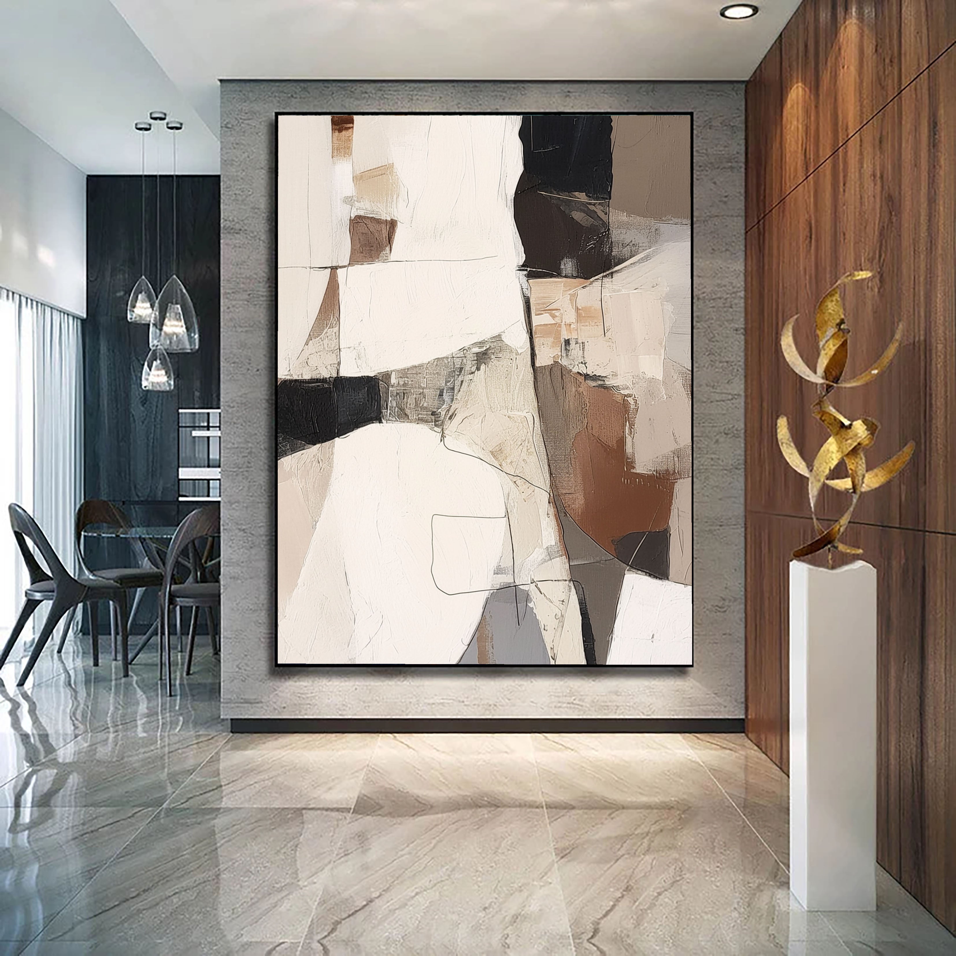 Textured Neutral Mosaic | Brown Gray