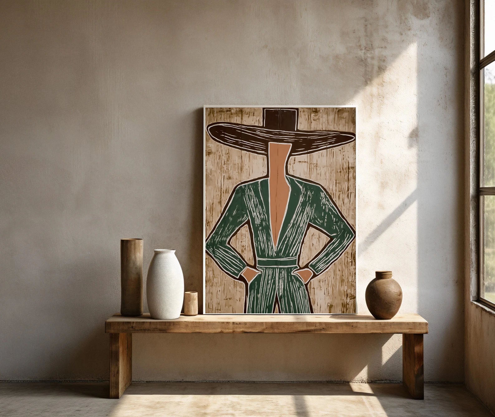 Elegant Figural Ensemble | Striped Silhouettes