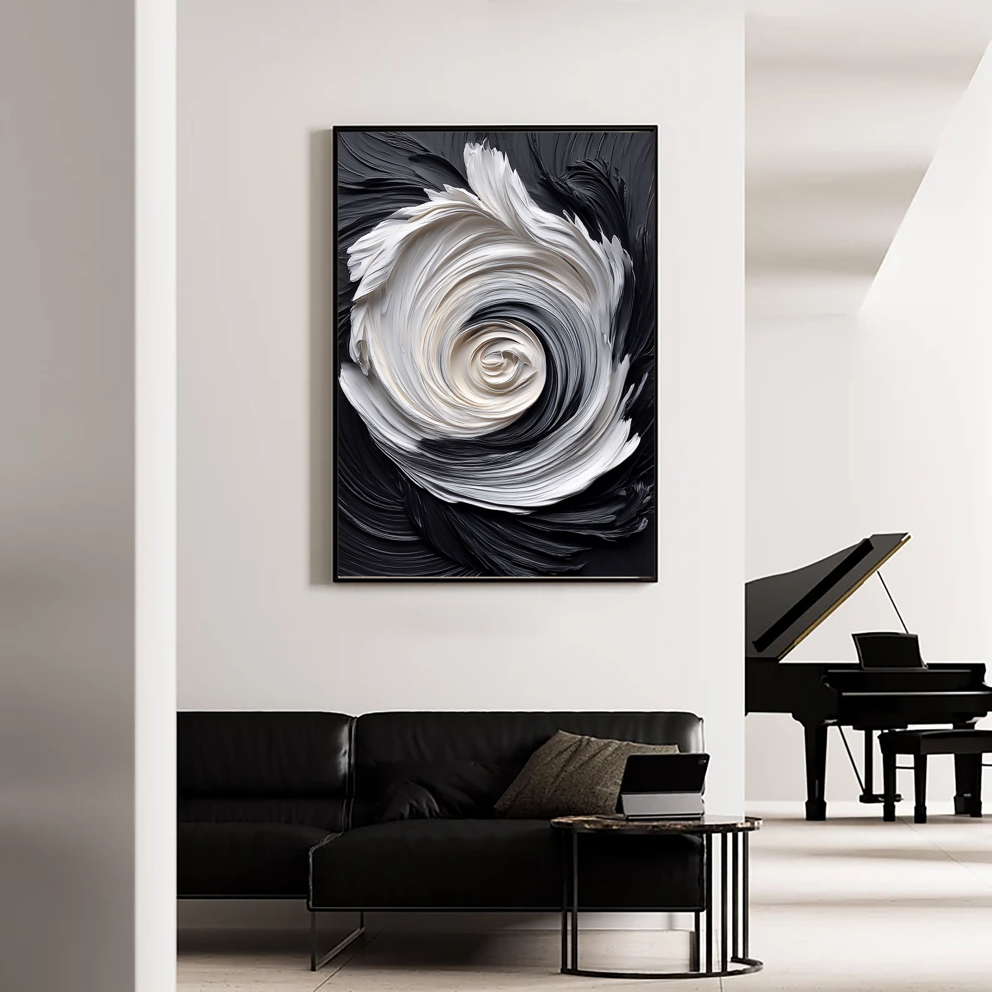 Textured Spiral Opulence | Monochrome Swirl