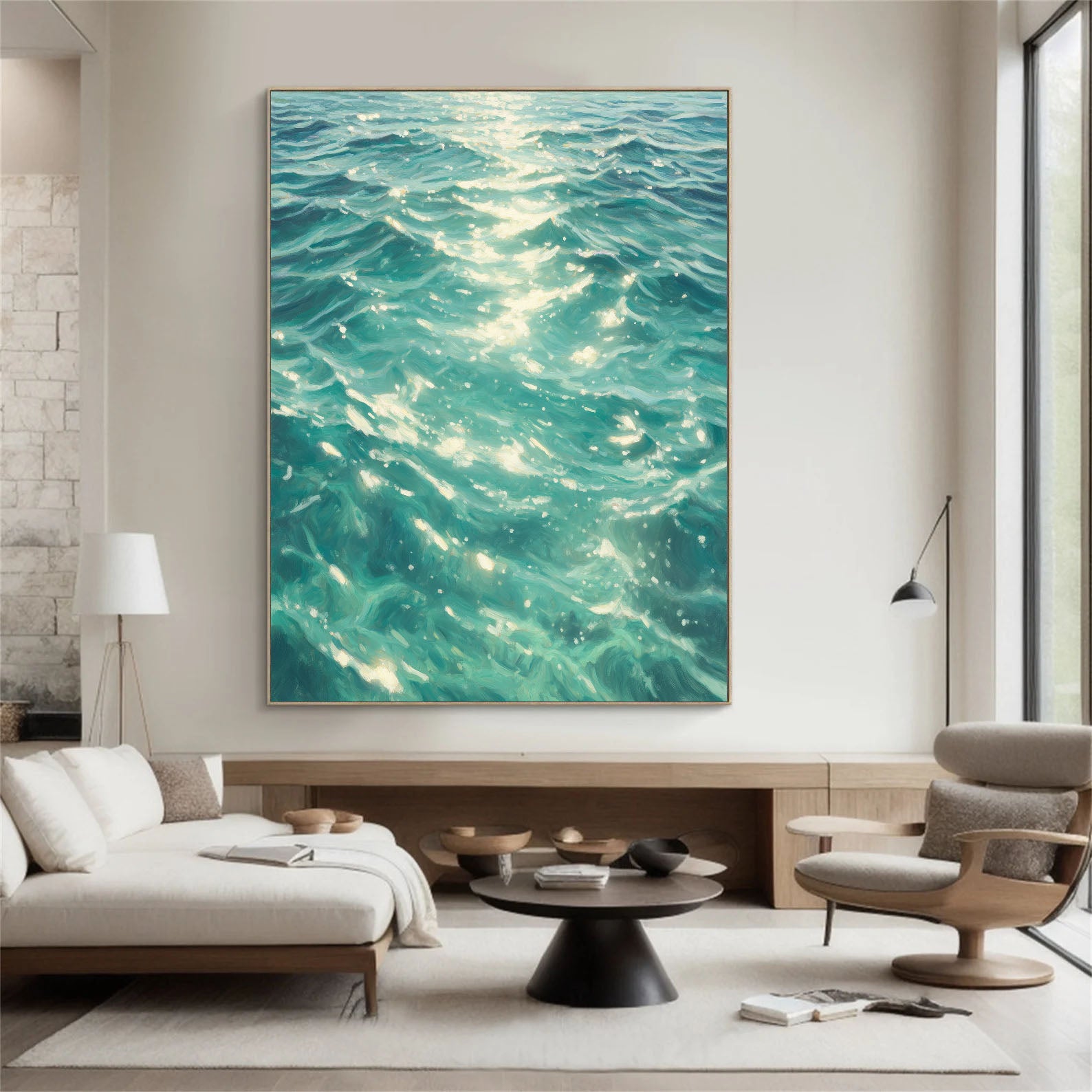 Textured Turquoise Ripples | Sunlit Gleams