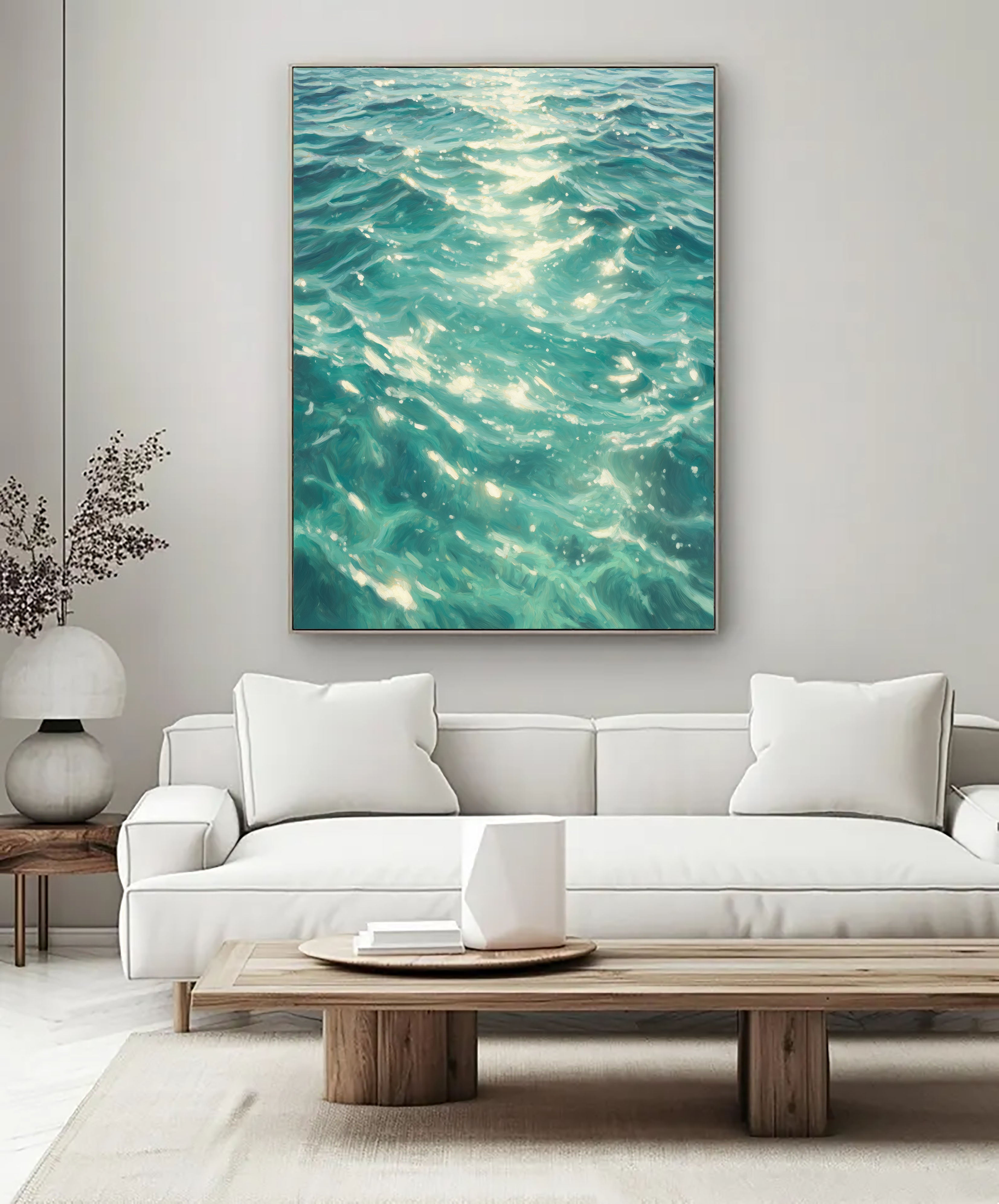 Textured Turquoise Ripples | Sunlit Gleams