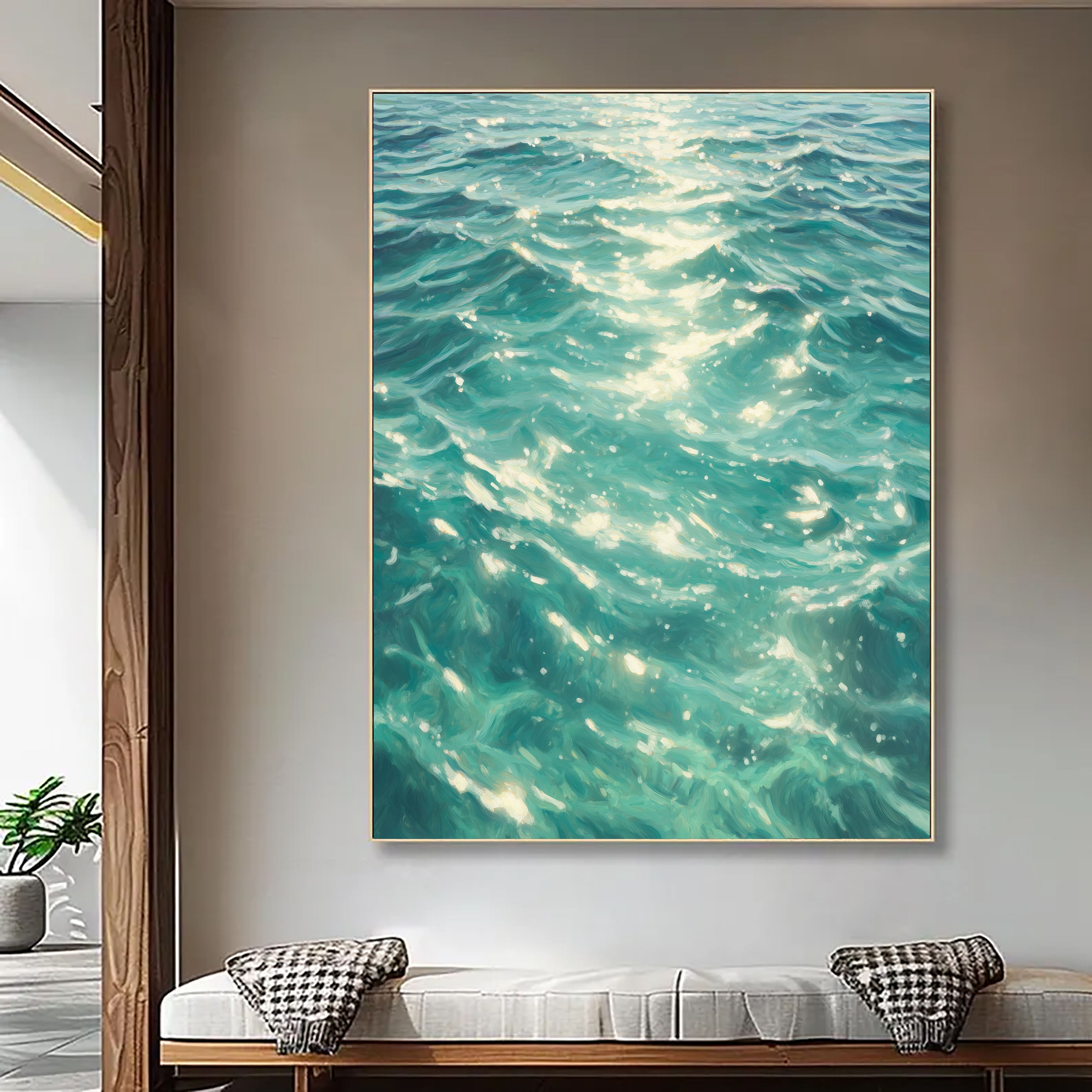 Textured Turquoise Ripples | Sunlit Gleams