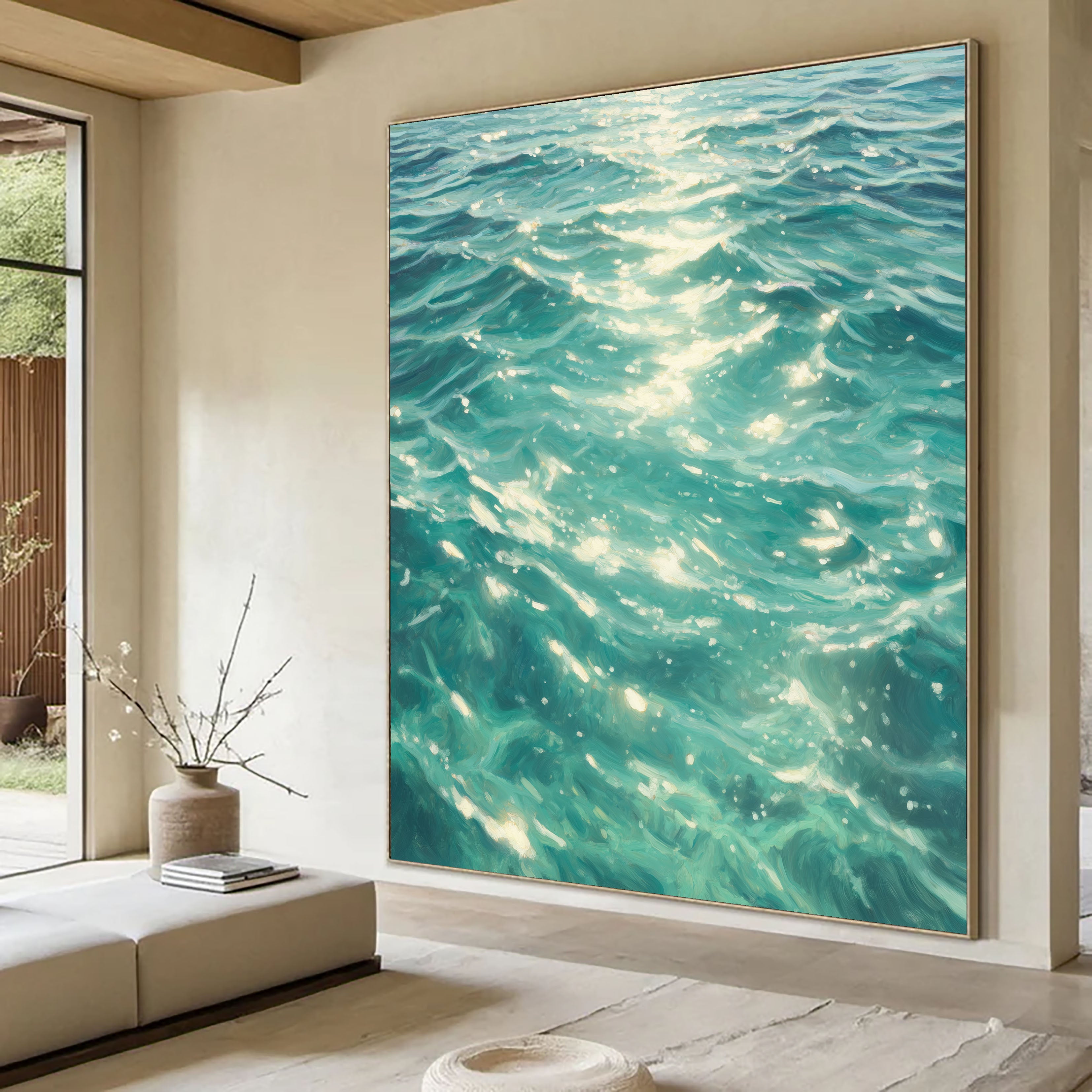 Textured Turquoise Ripples | Sunlit Gleams