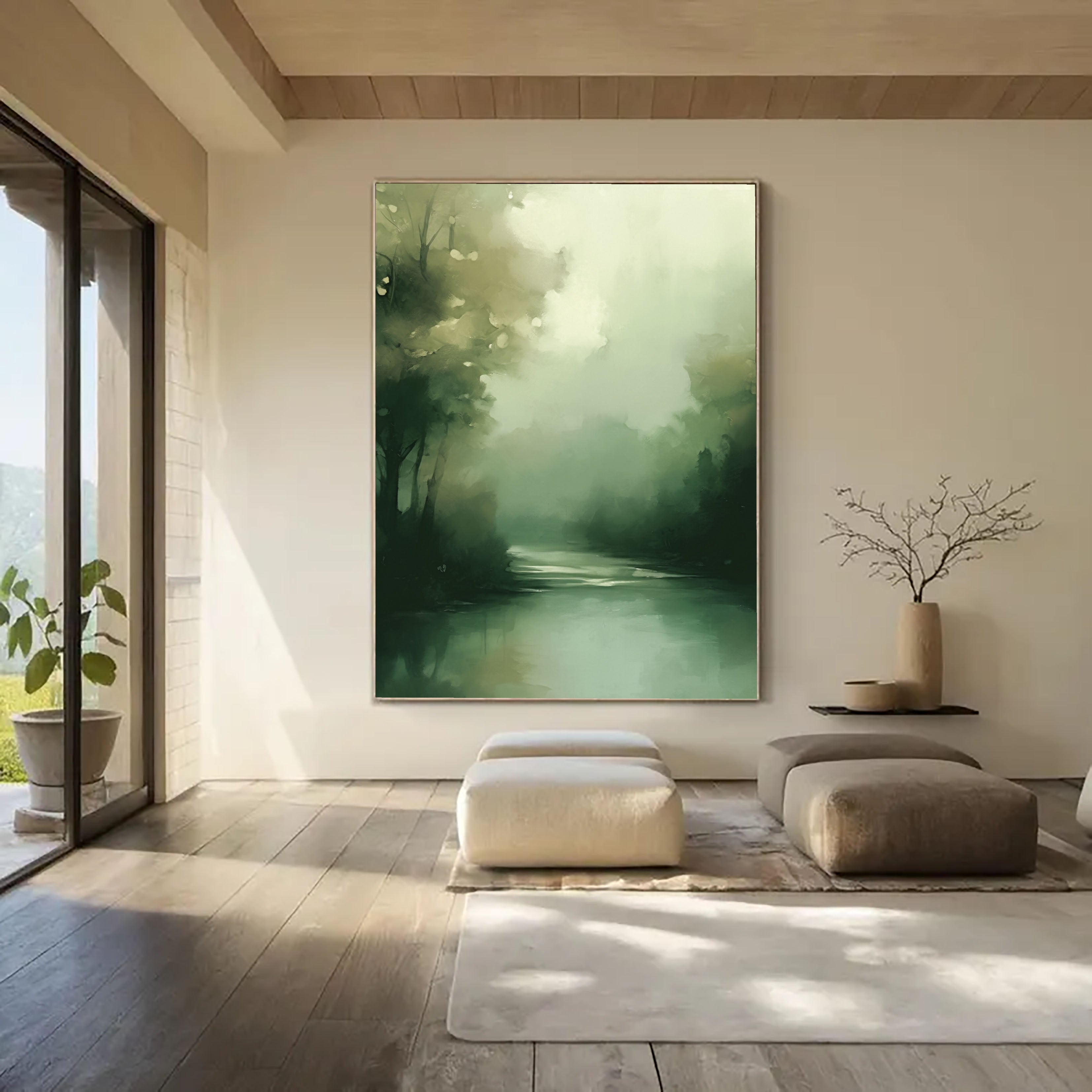 Textured Green Landscape | Misty Flow