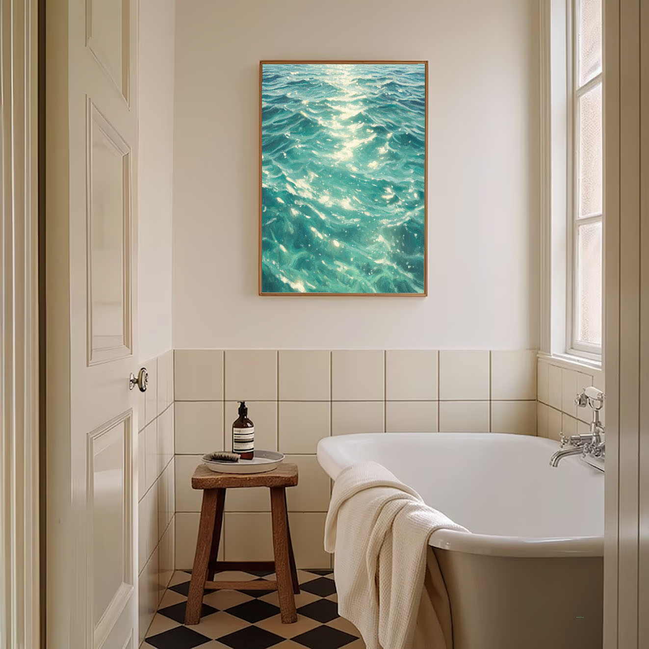 Textured Turquoise Ripples | Sunlit Gleams