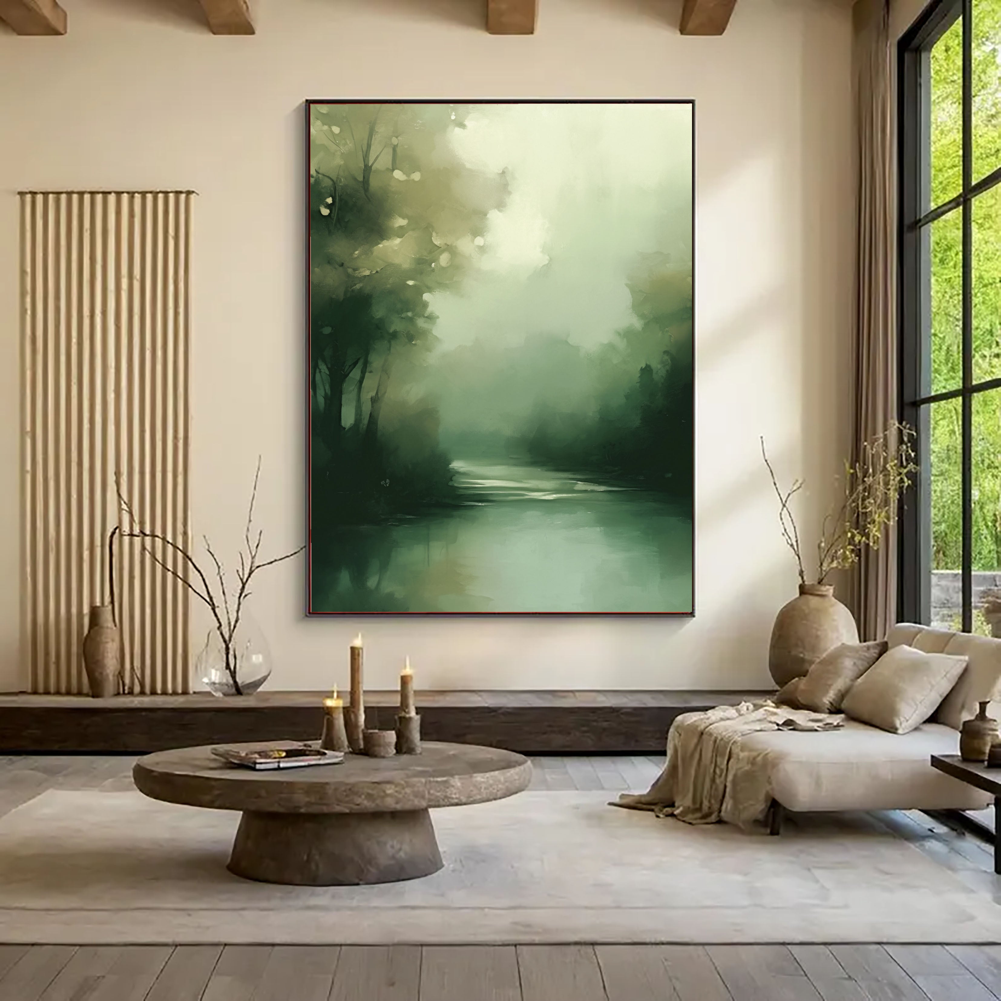 Textured Green Landscape | Misty Flow