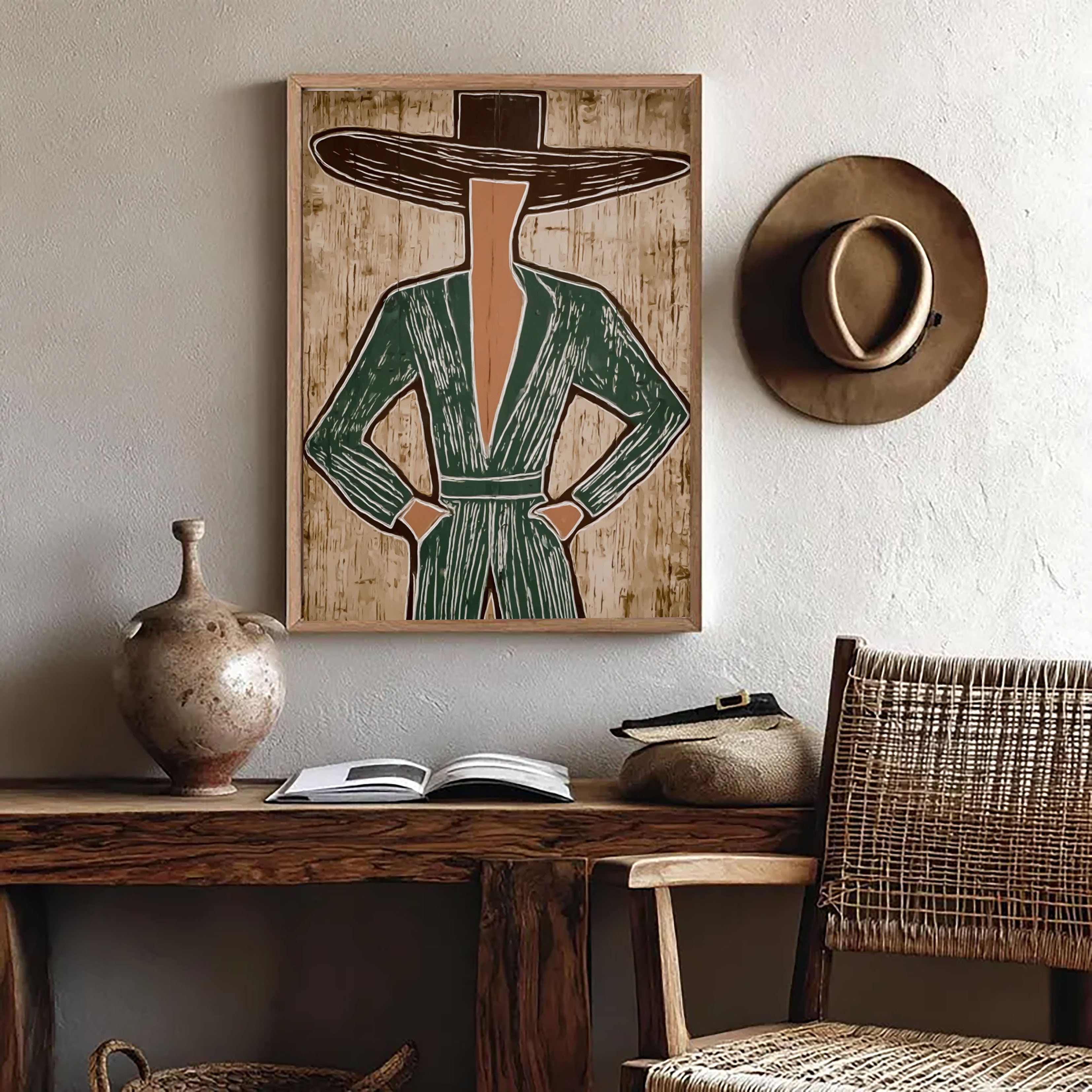 Elegant Figural Ensemble | Striped Silhouettes