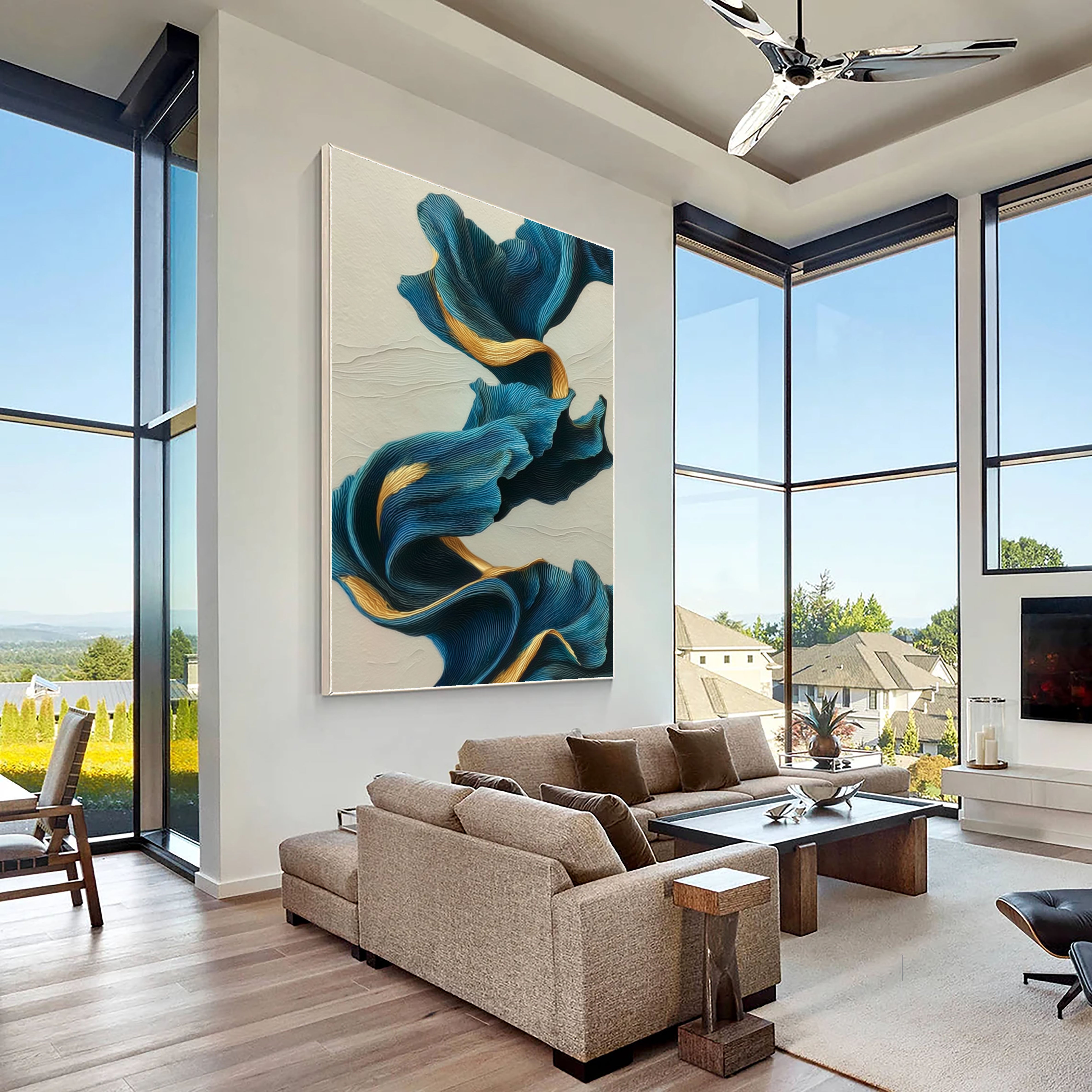 Fluid Silk Motion | Blue & Gold