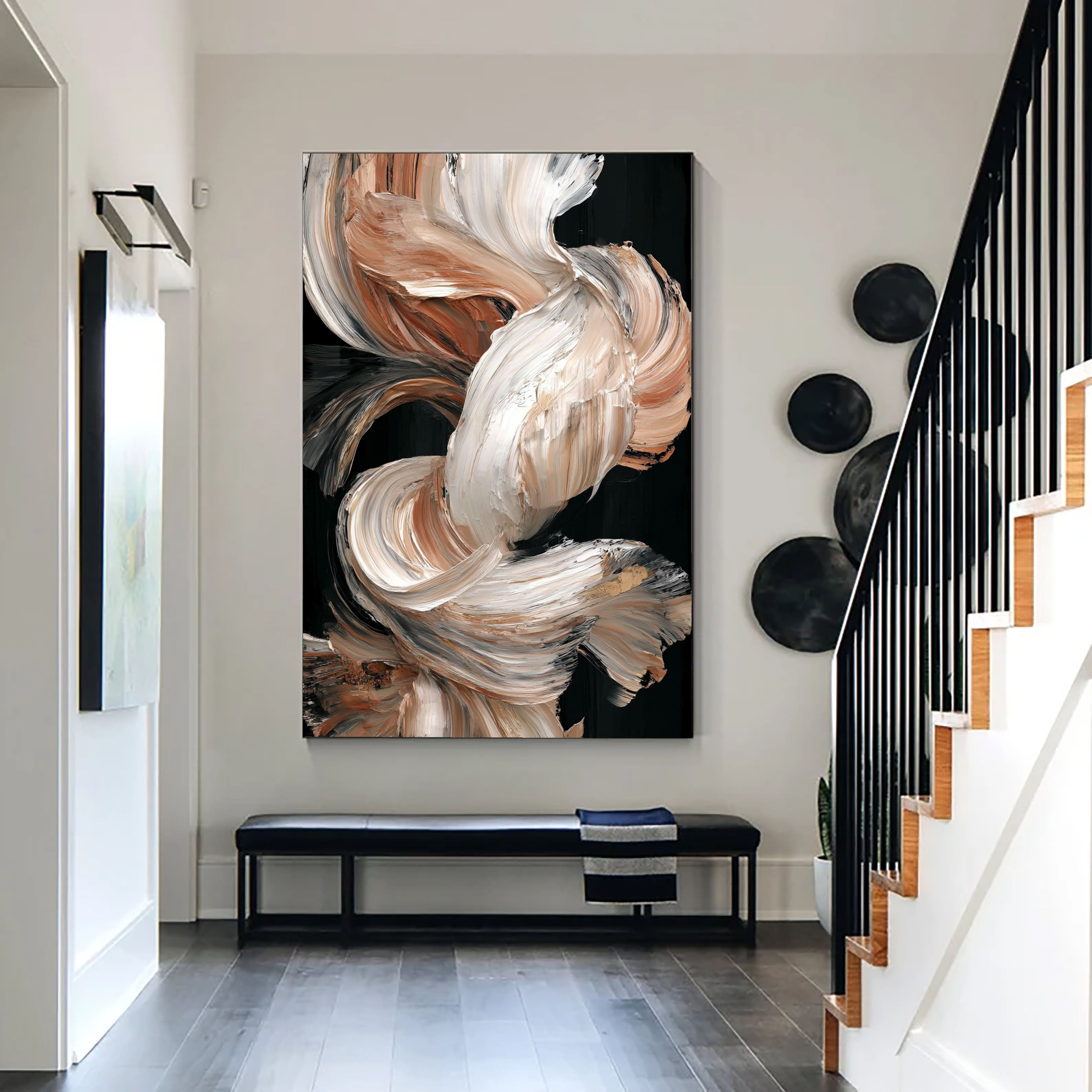 Textured Creamy Cascades | Gilded Swirls