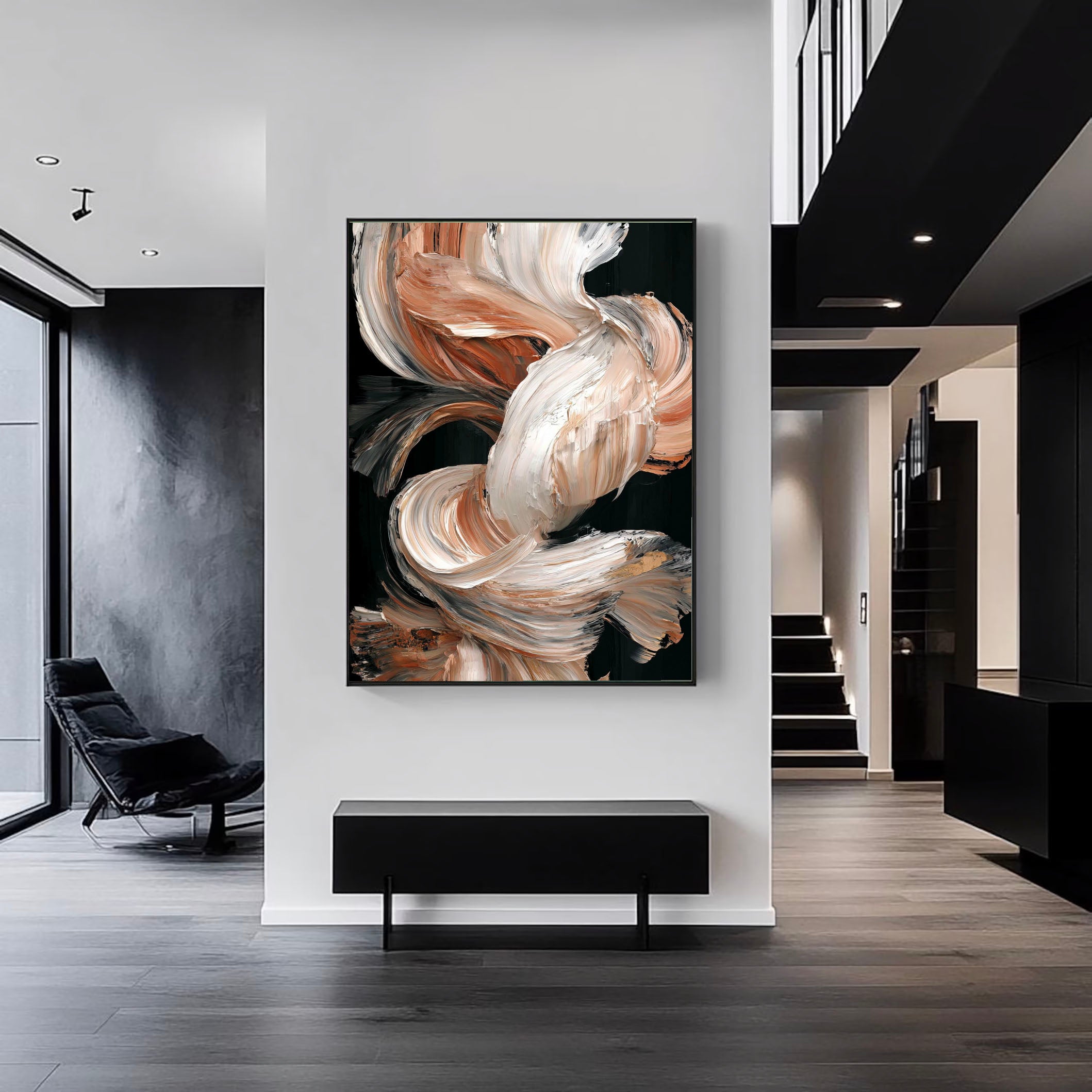 Textured Creamy Cascades | Gilded Swirls