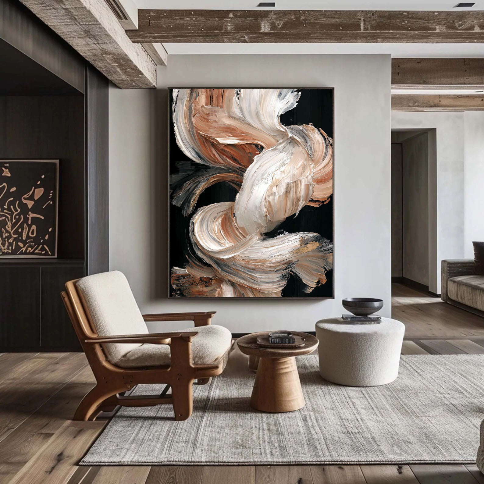 Textured Creamy Cascades | Gilded Swirls