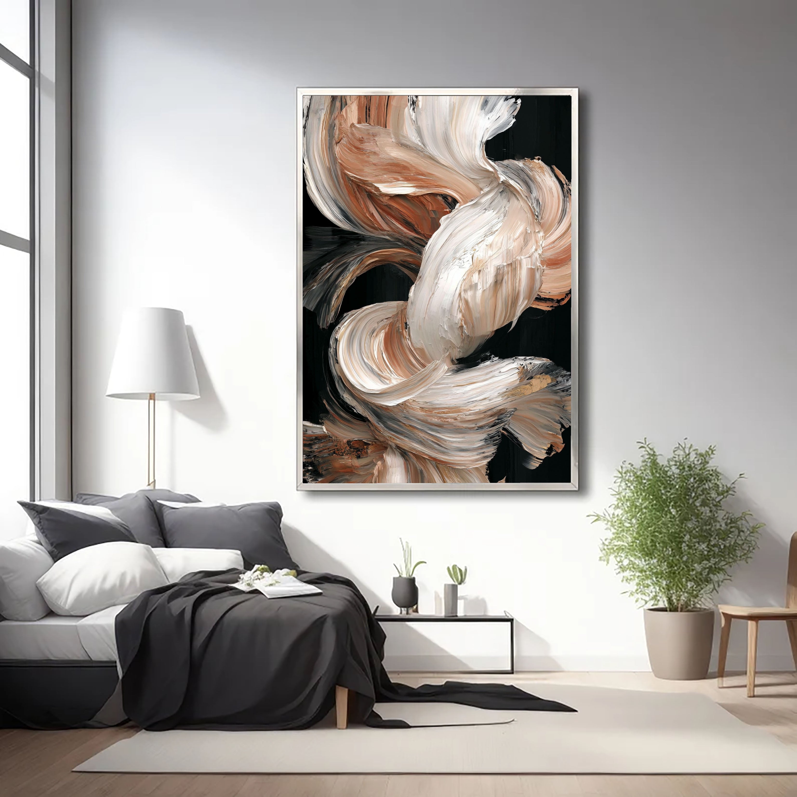 Textured Creamy Cascades | Gilded Swirls