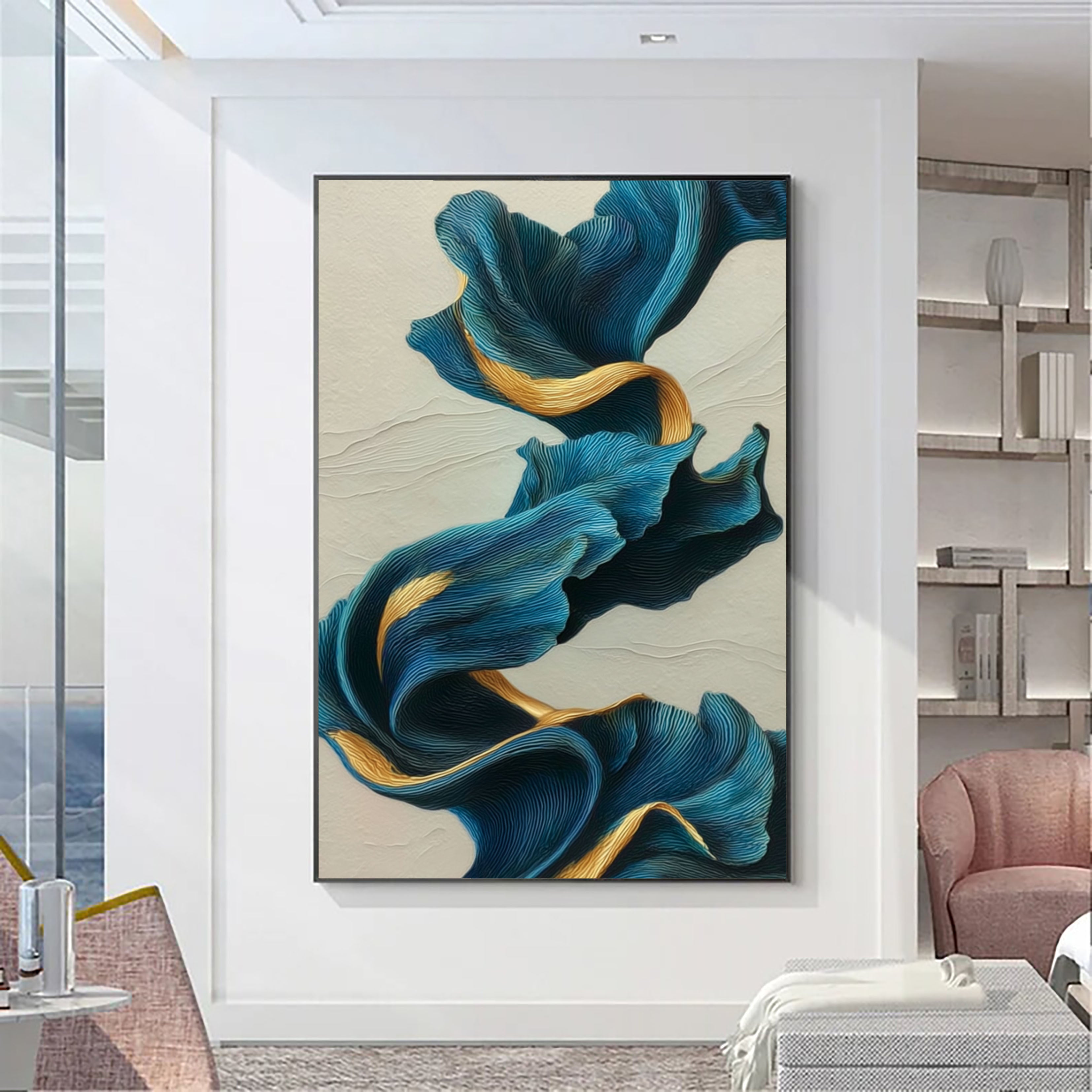 Fluid Silk Motion | Blue & Gold
