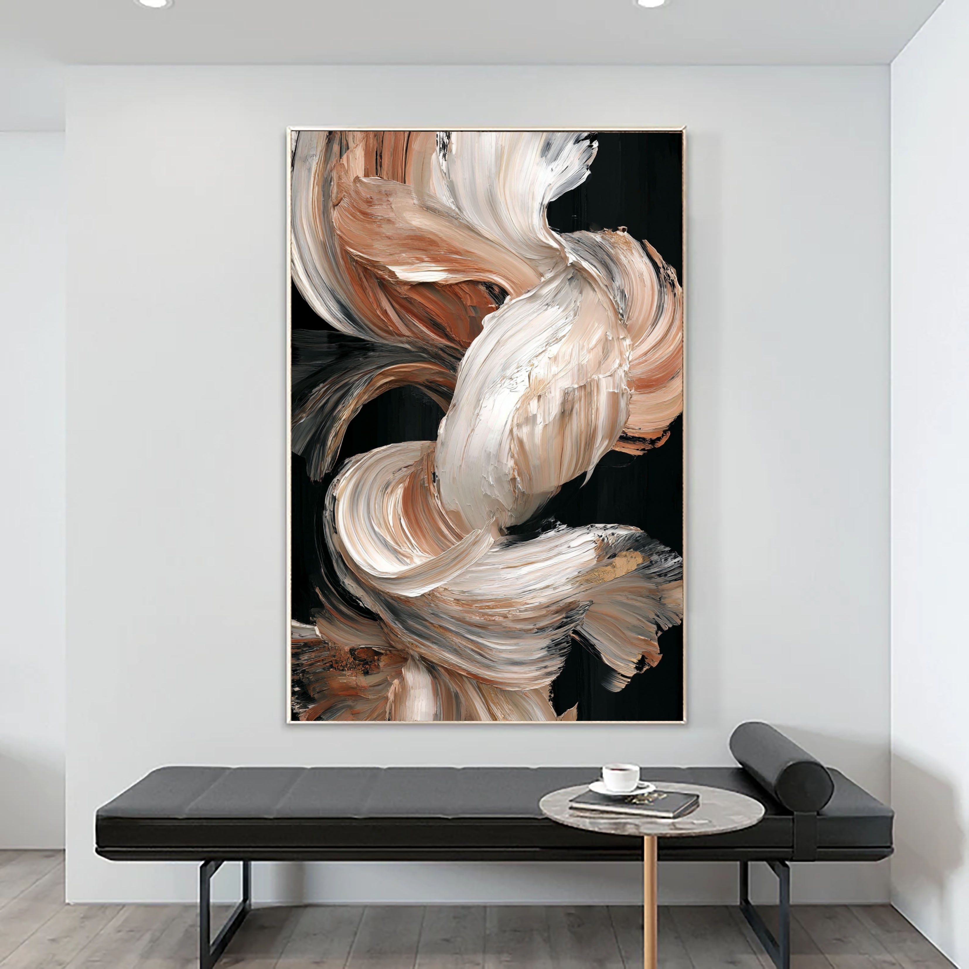 Textured Creamy Cascades | Gilded Swirls