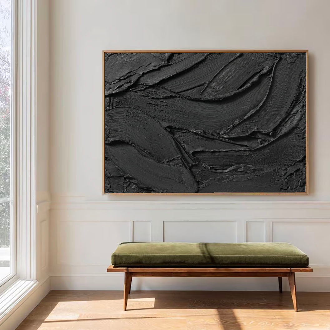 Textured Ebony Swirls | Dark Cascades