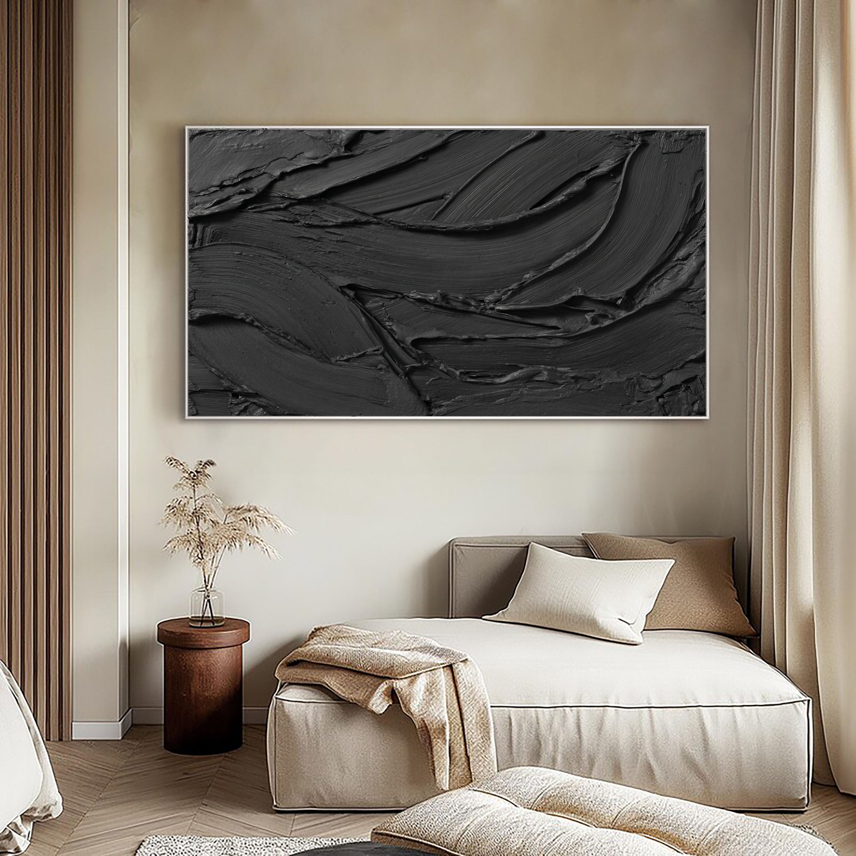 Textured Ebony Swirls | Dark Cascades