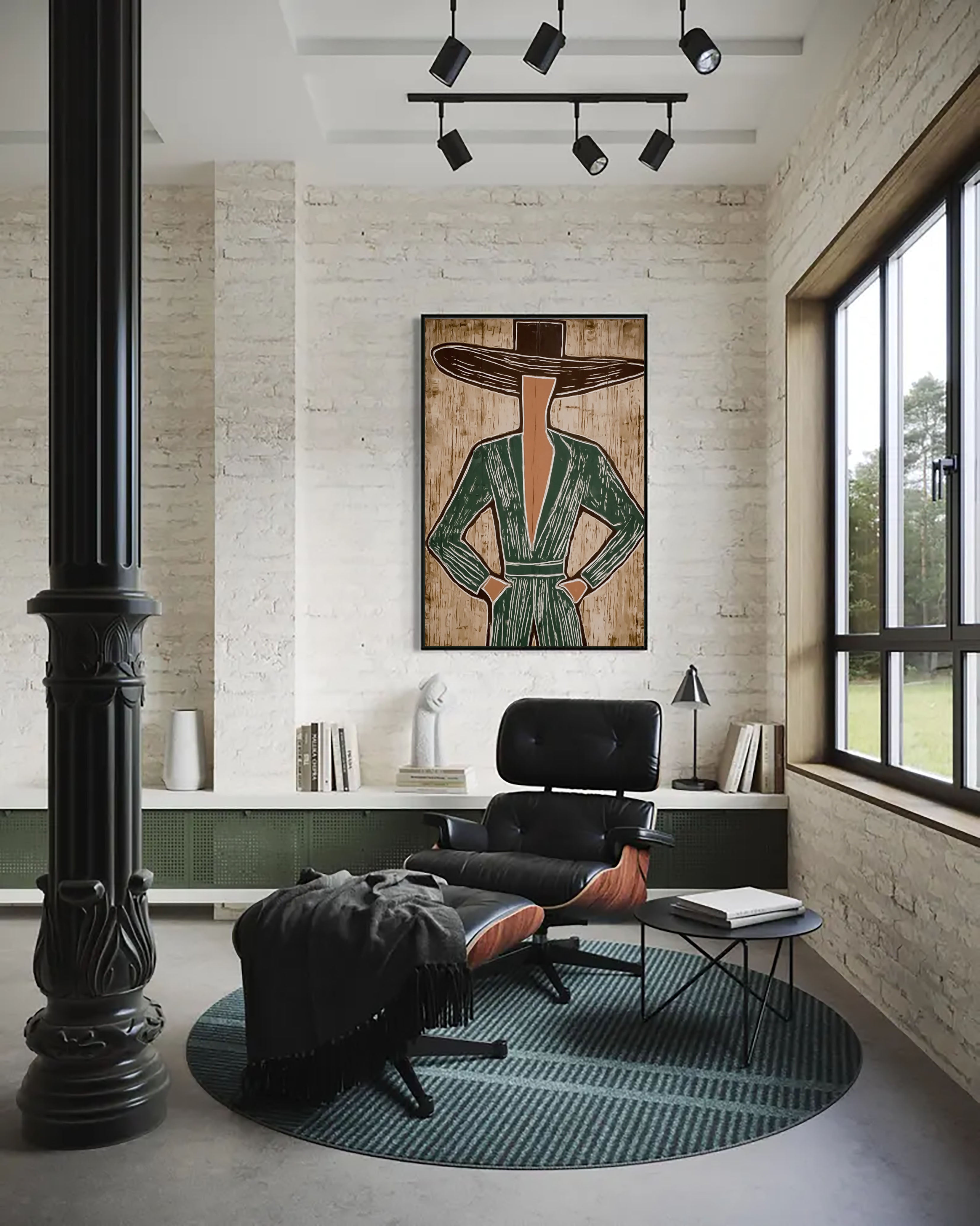 Elegant Figural Ensemble | Striped Silhouettes