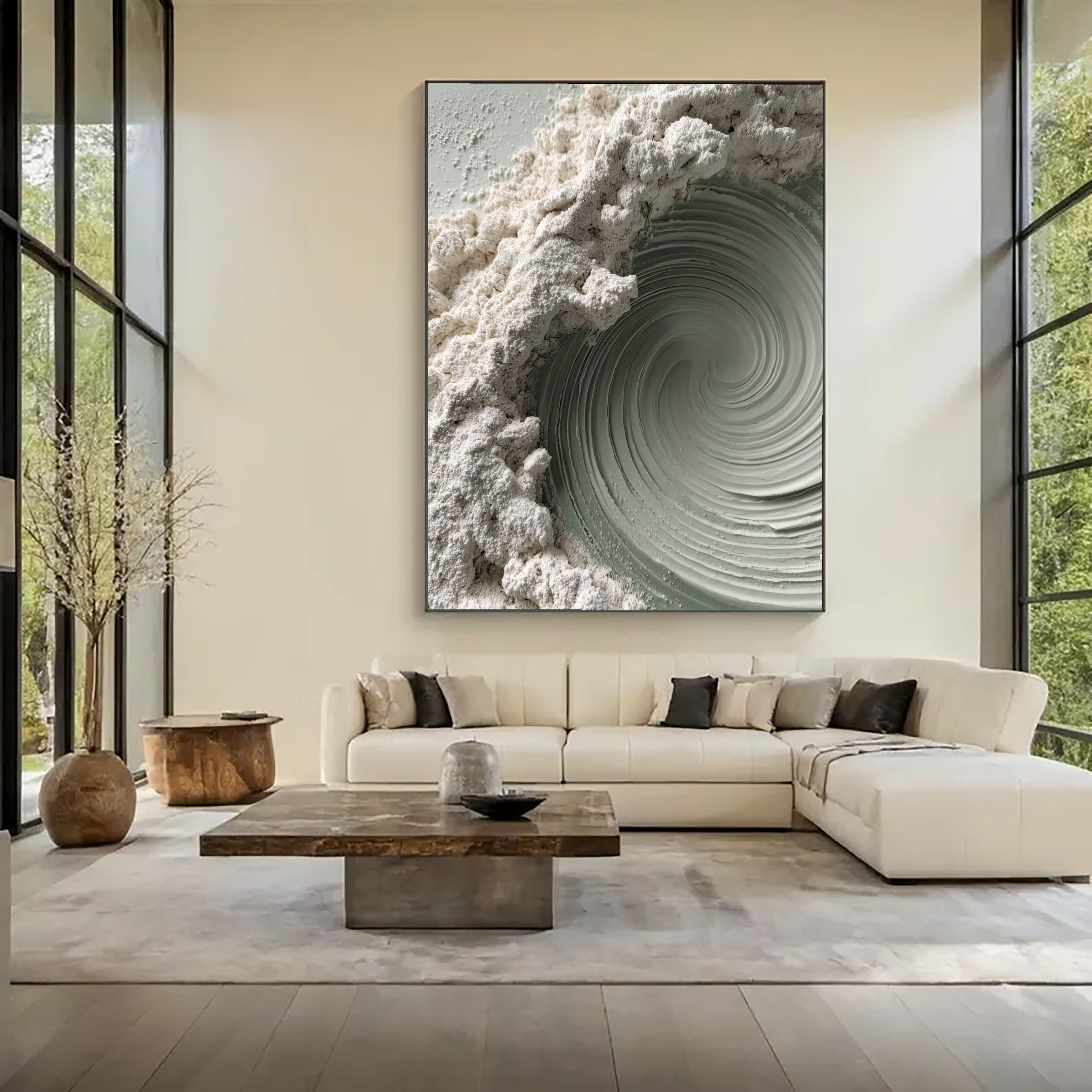 Textured Pale Swirls | White Drift