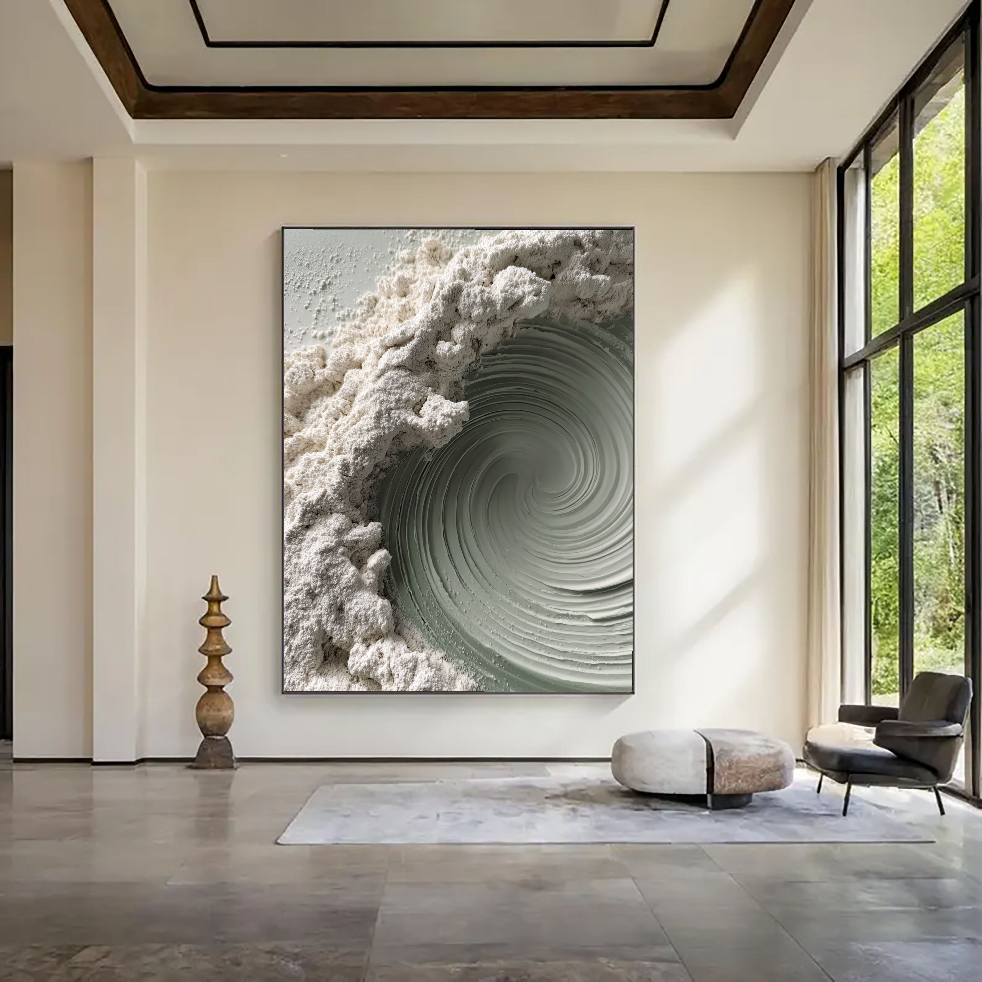 Textured Pale Swirls | White Drift